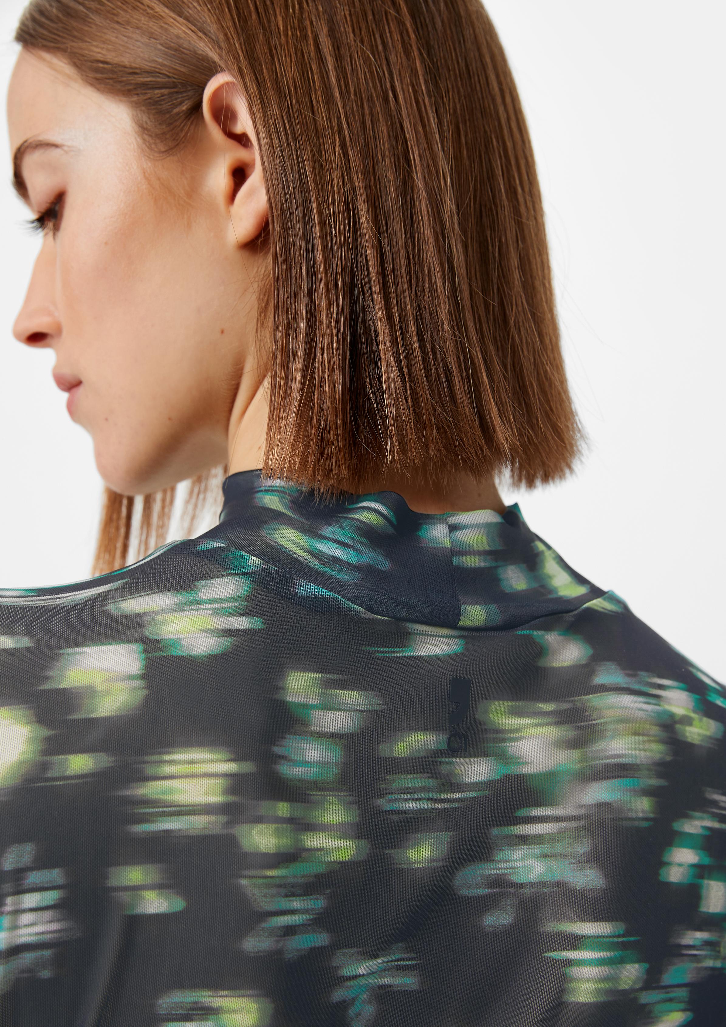 Mesh long sleeve top - black | Comma Mesh long sleeve top - black | Comma