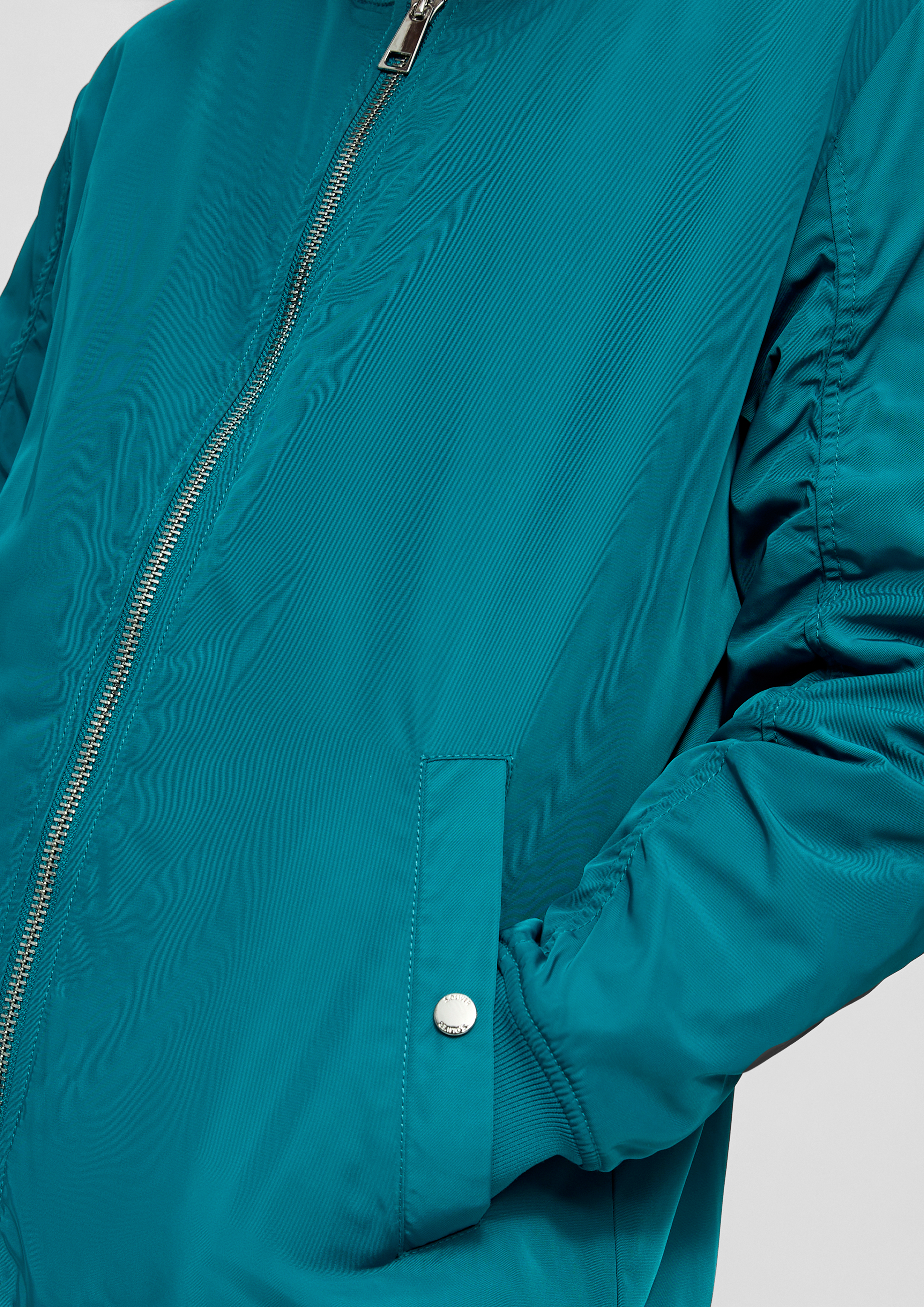 Padded bomber jacket with gathers petrol s.Oliver