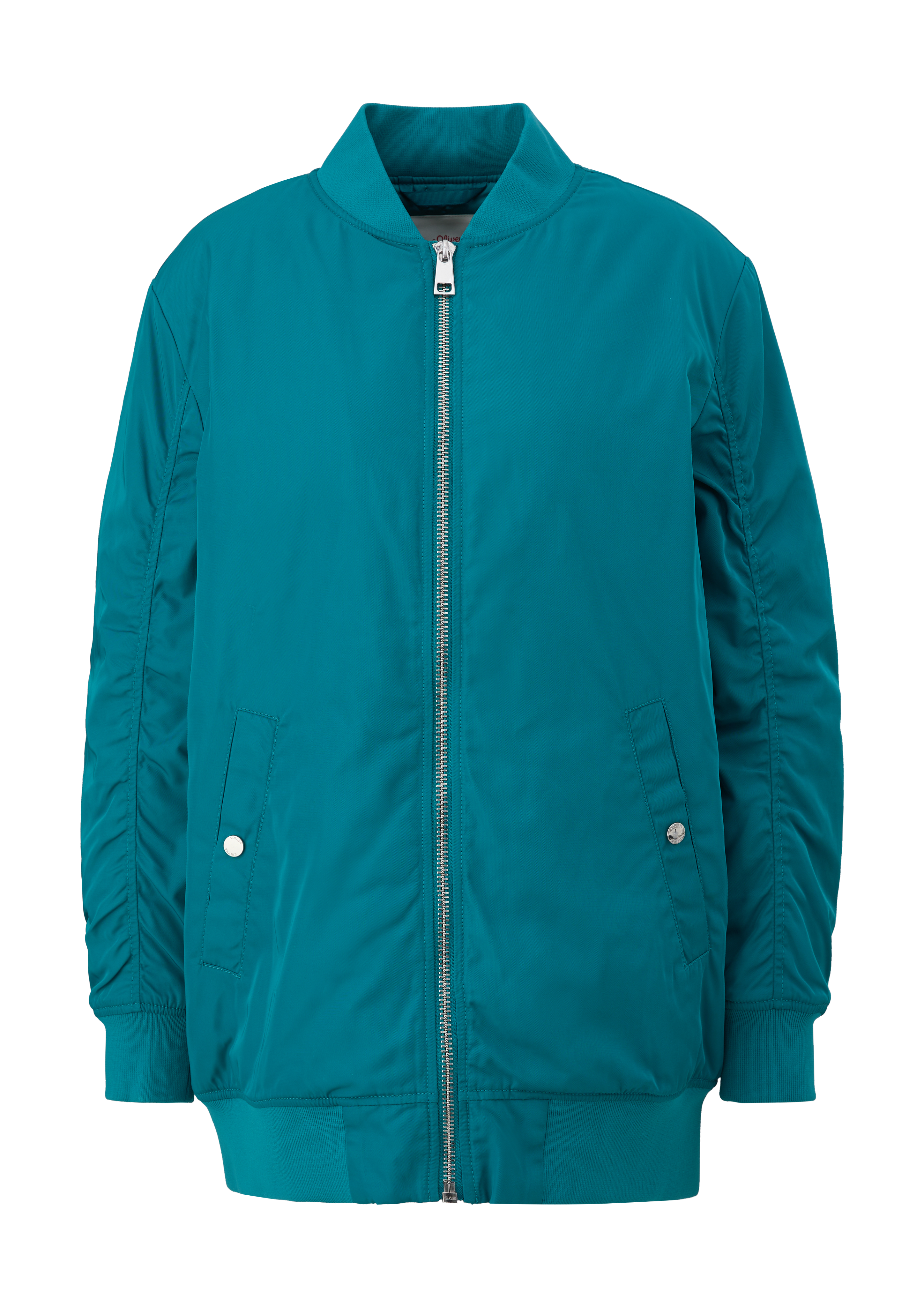 s.Oliver - Wattierte Bomberjacke mit Raffung, Damen, Blau