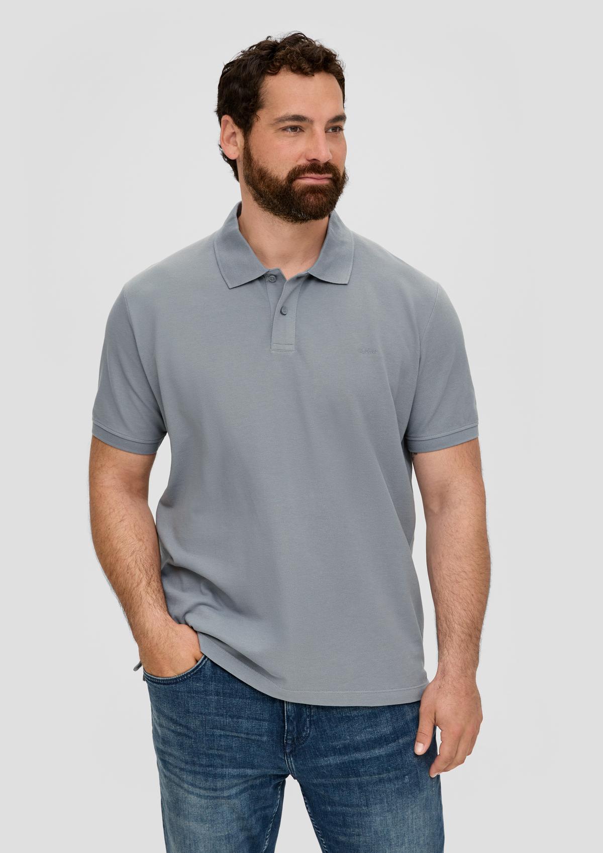 - minimalist Polo print shirt a with navy