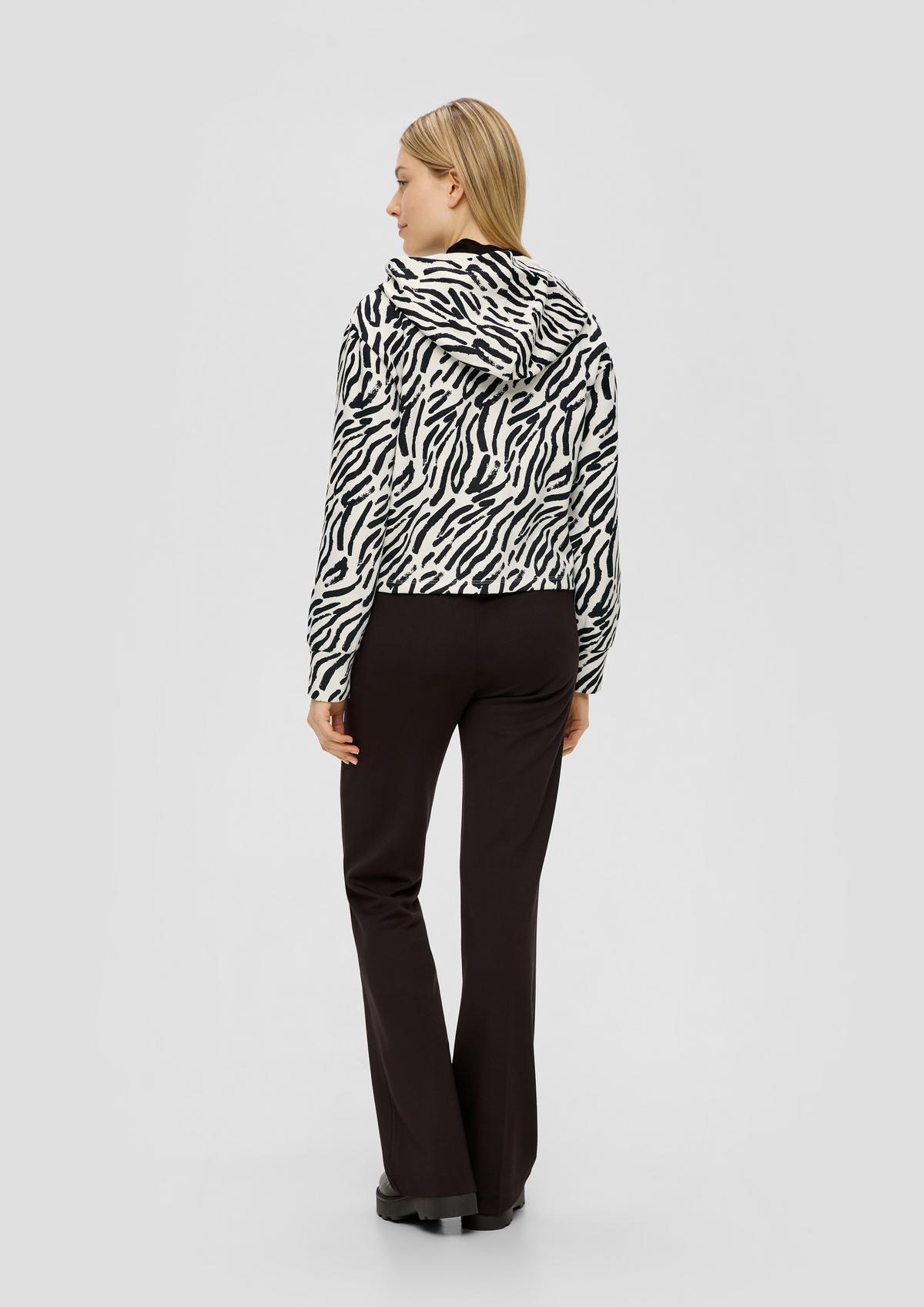 s.Oliver Sweatshirt jacket with a zebra pattern