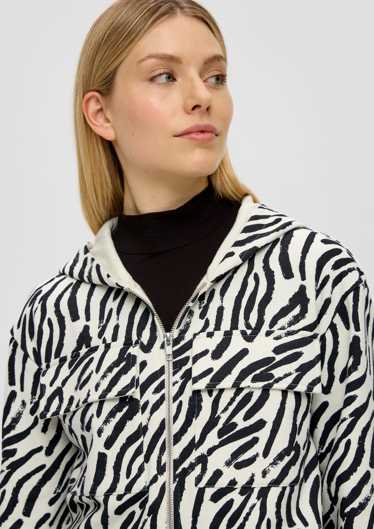 s.Oliver Sweatshirtjacke mit Zebra-Muster