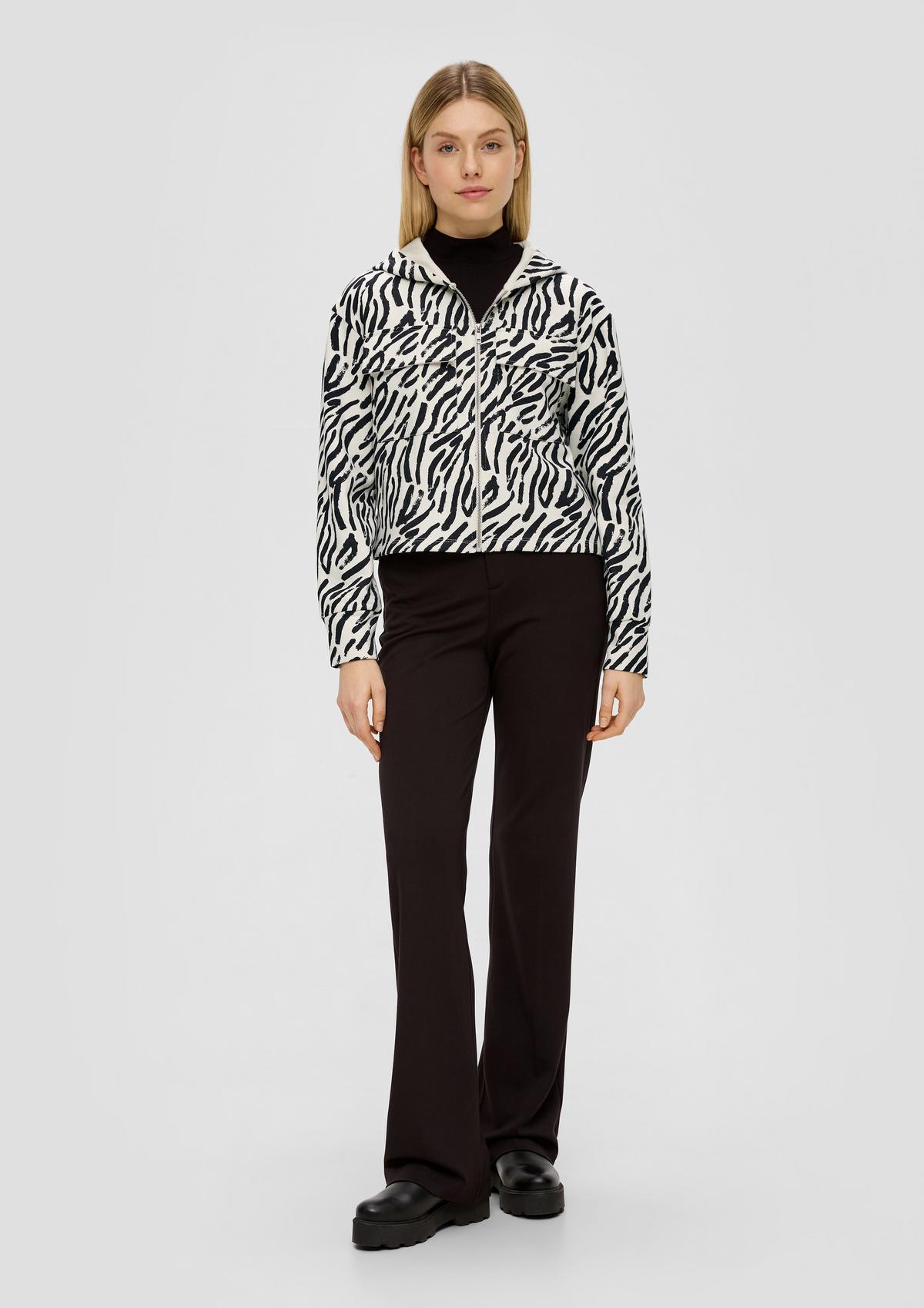 s.Oliver Sweatshirt jacket with a zebra pattern