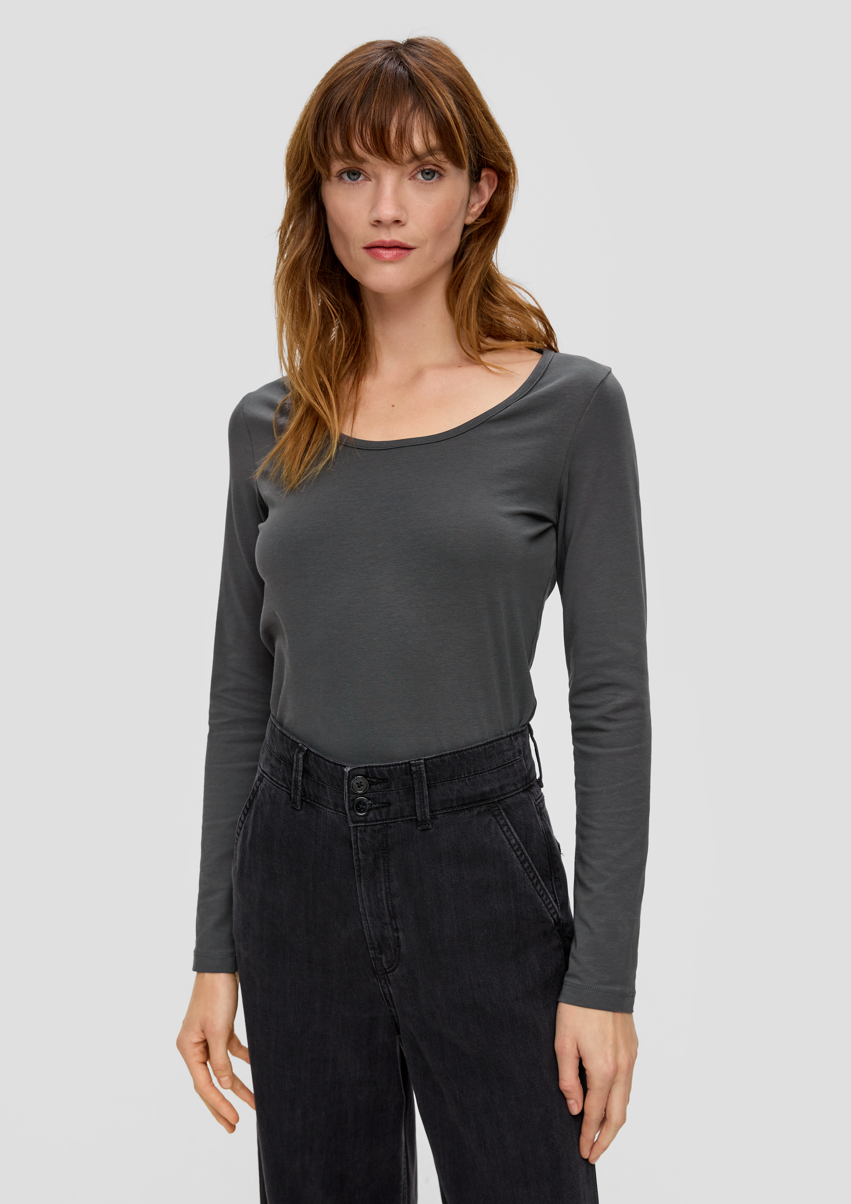 S.Oliver Langarmshirt mit Scoop Neck