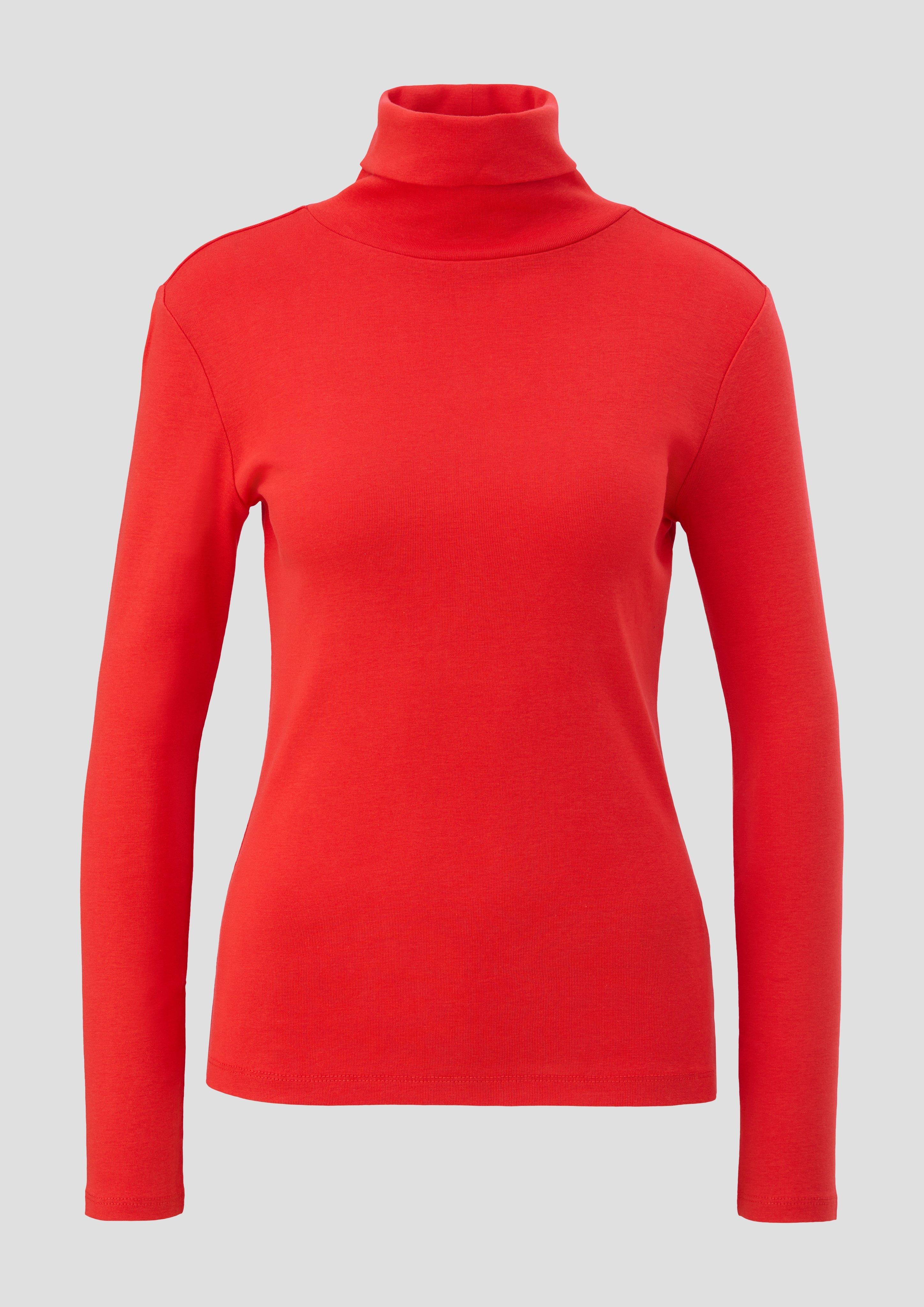 s.Oliver - Longsleeve mit Rippstruktur, Damen, rot