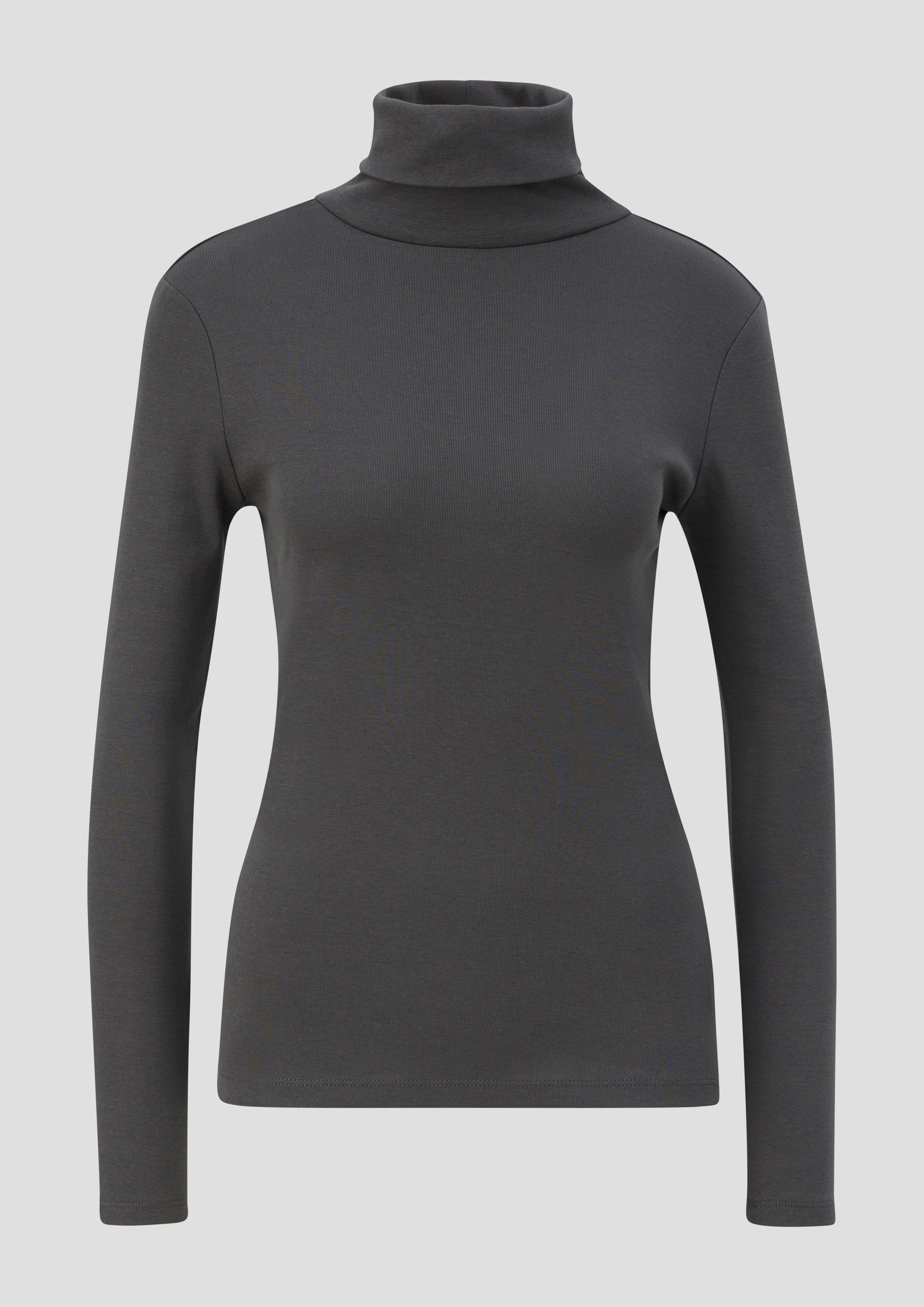 s.Oliver - Longsleeve mit Rippstruktur, Damen, grau