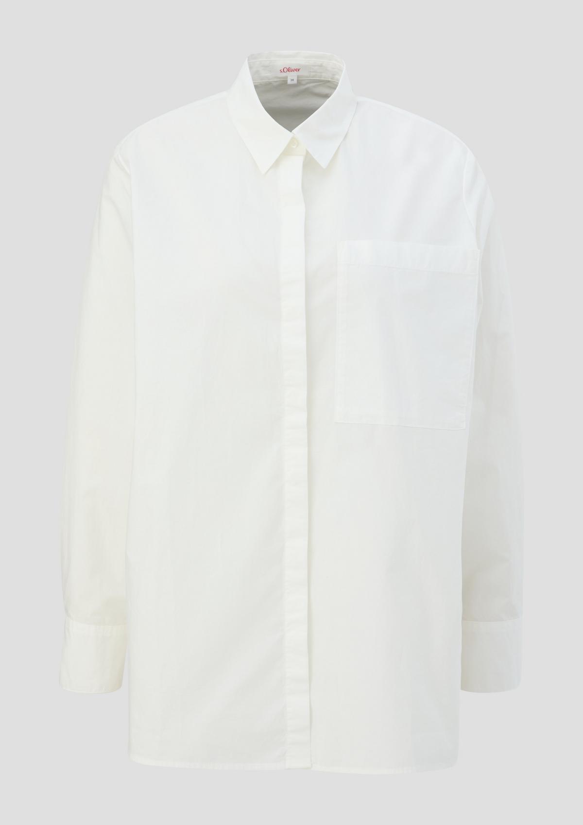 s.Oliver Cotton blouse with an elongated back hem