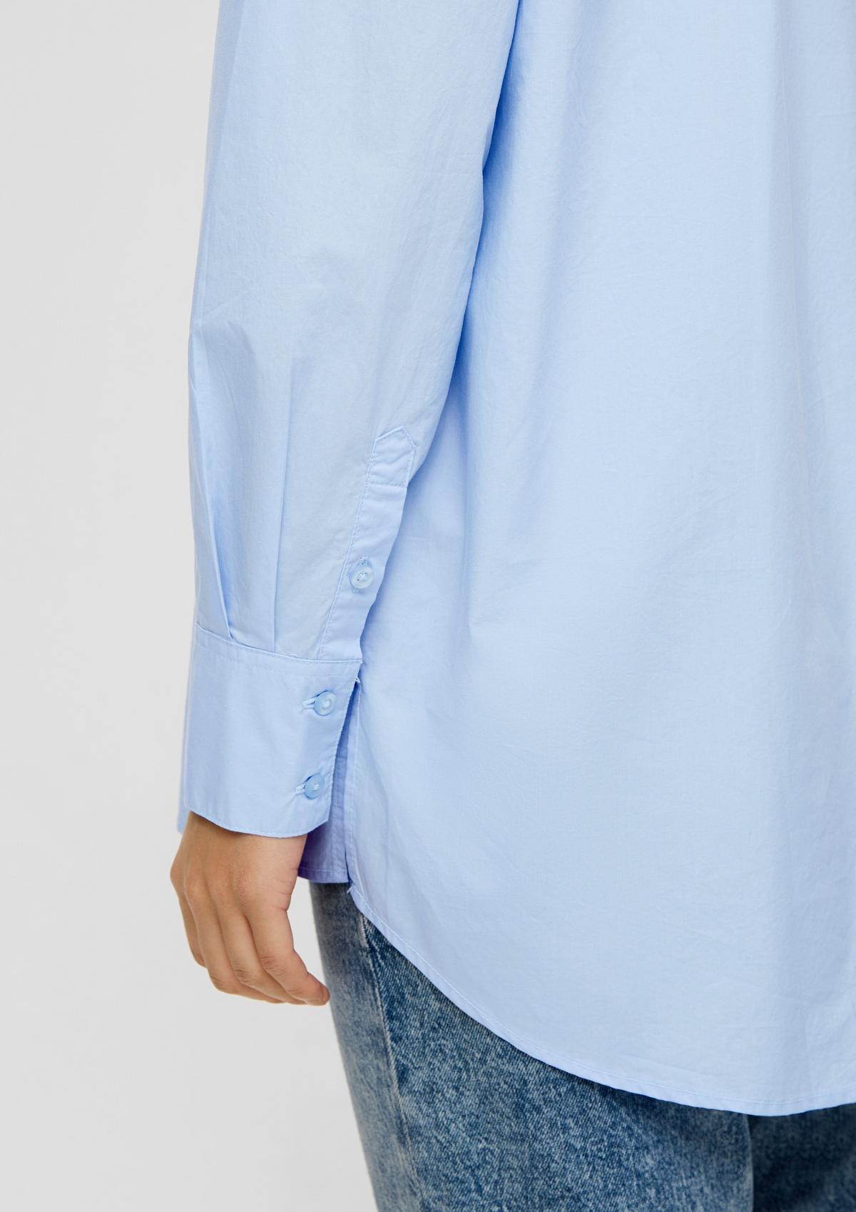 s.Oliver Katoene blouse met langer achterpand