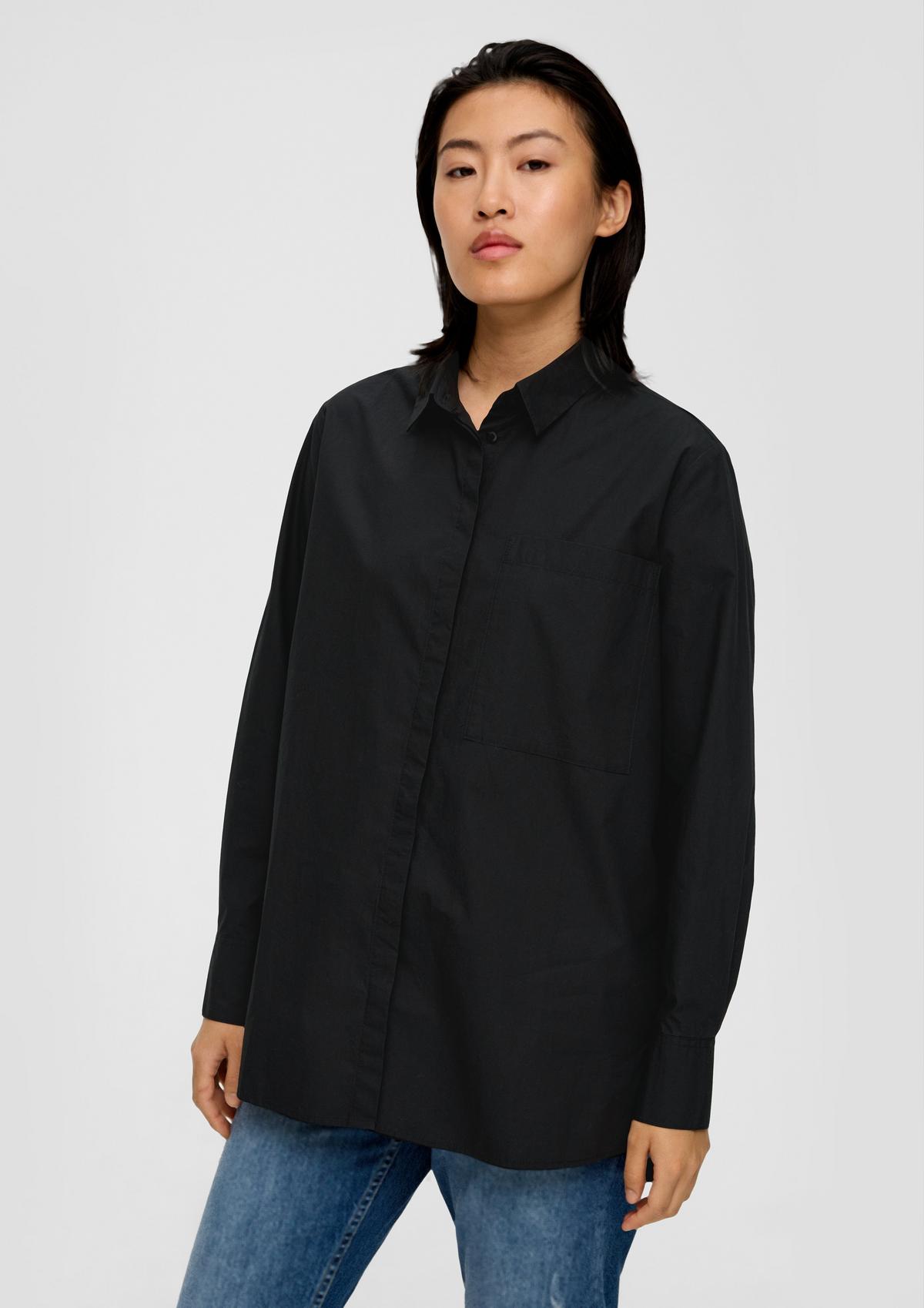 s.Oliver Cotton blouse with an elongated back hem