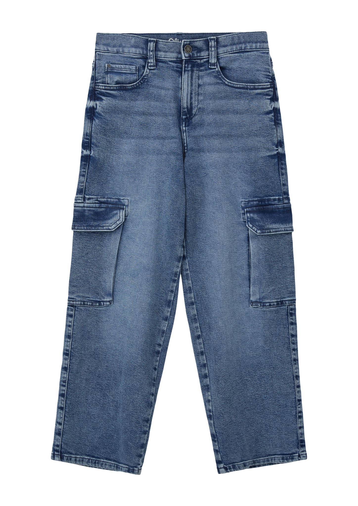 s.Oliver - Jeans Baggy / Relaxed Fit / Mid Rise / Wide Leg / Cargotaschen, Jungen, blau