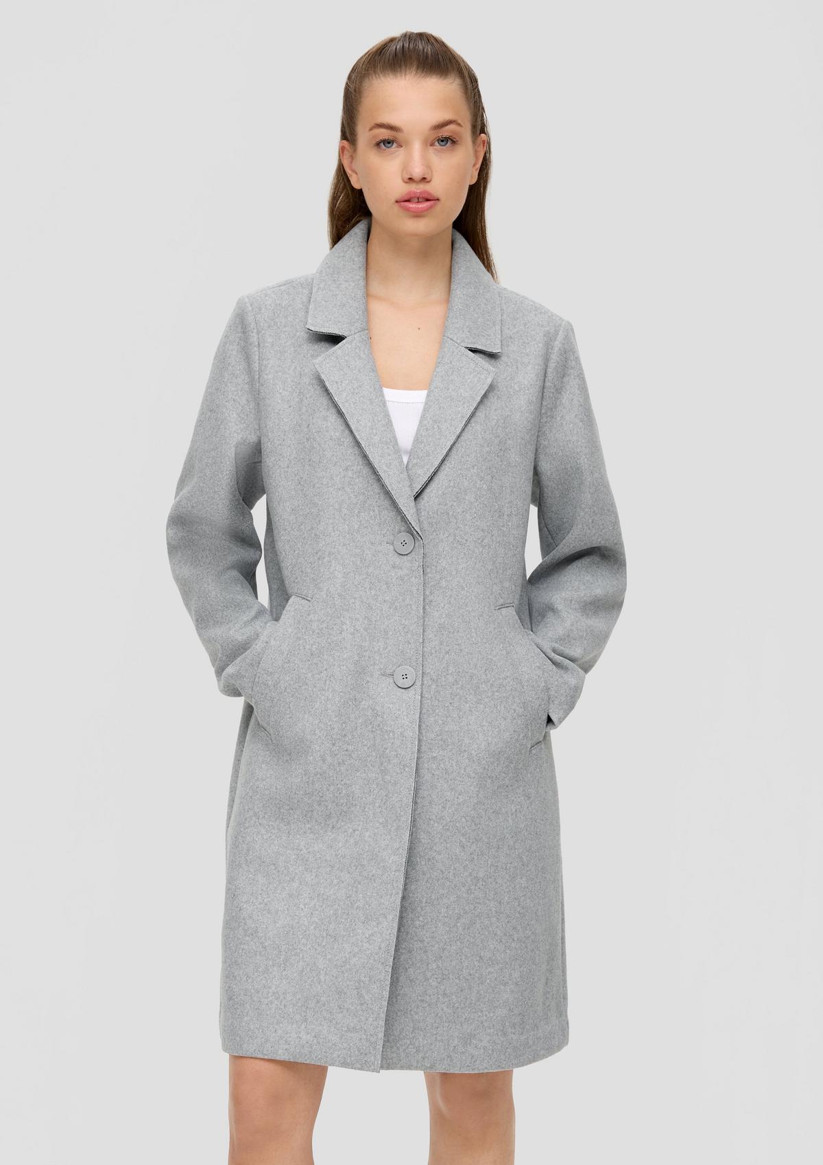 Wool coat with a turn-down collar
