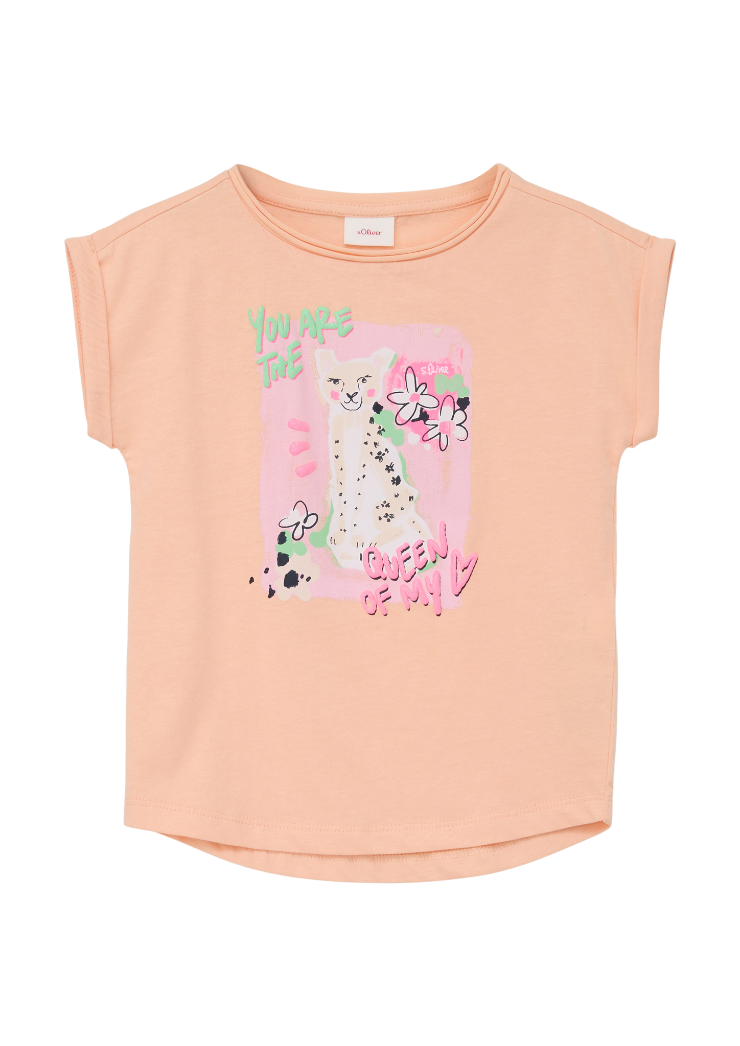 s.Oliver - T-Shirt mit Effektprint, Kinder, Orange