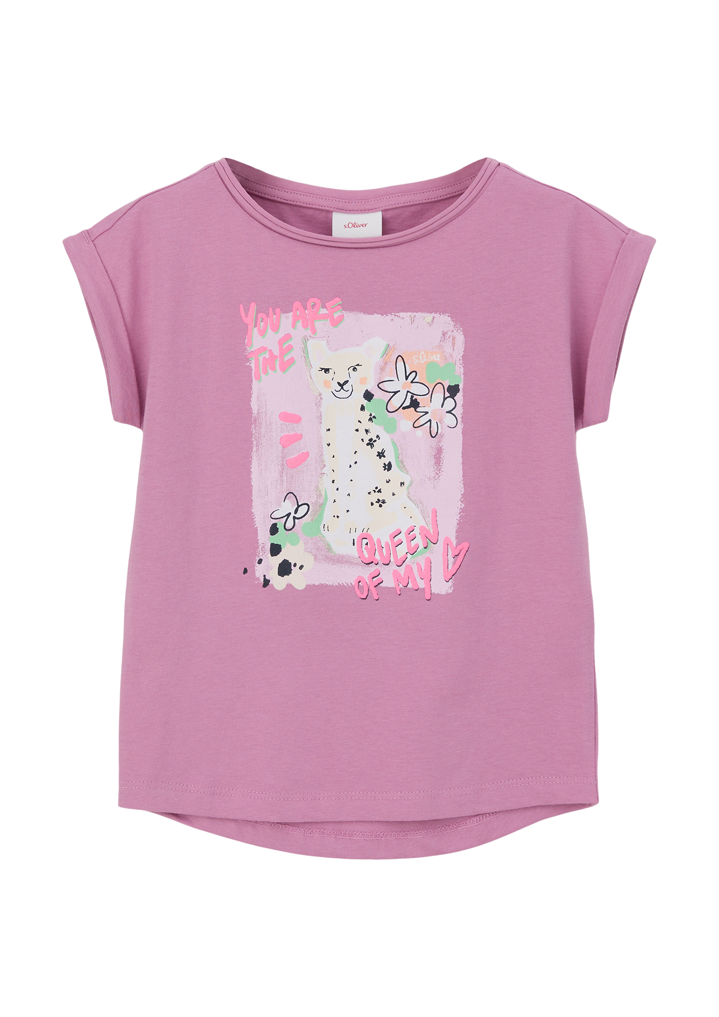 s.Oliver - T-Shirt mit Effektprint, Kinder, Rosa