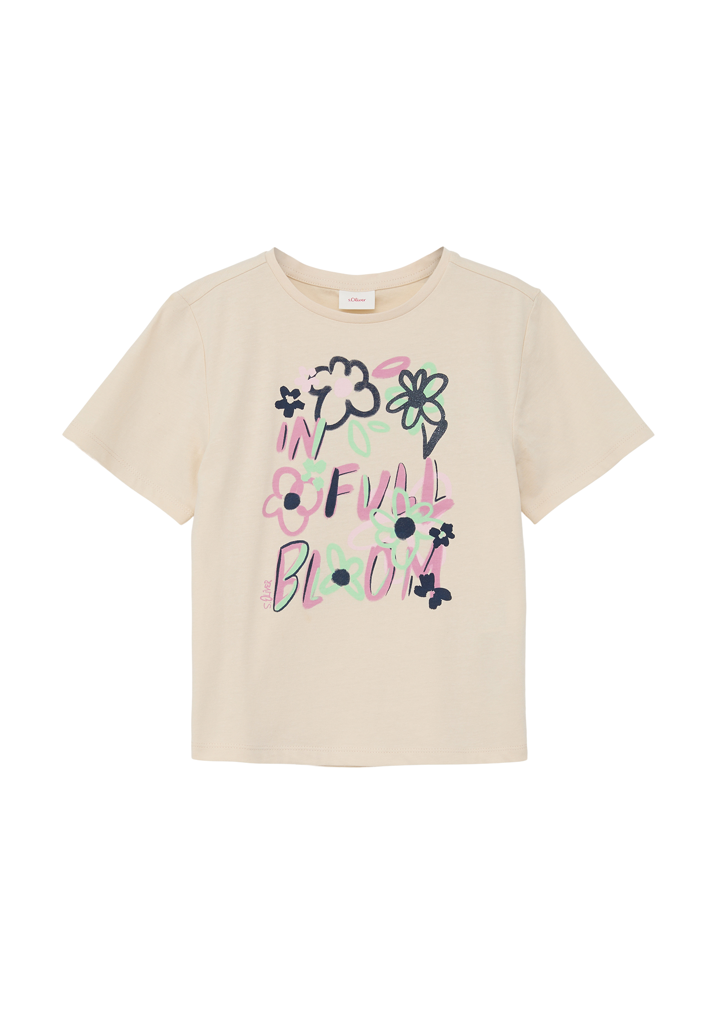 s.Oliver - T-Shirt mit Artwork, Kinder, Beige