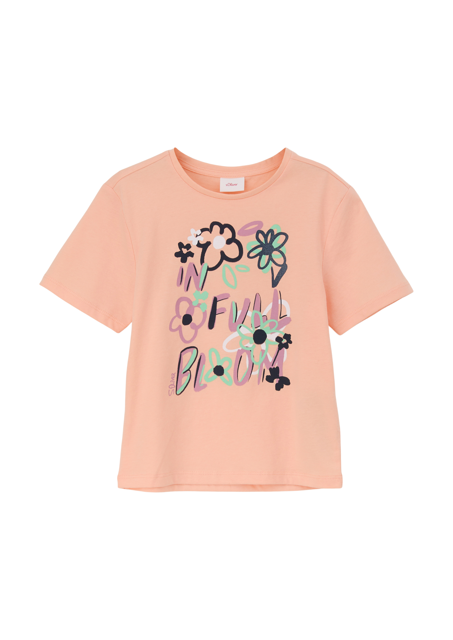 s.Oliver - T-Shirt mit Artwork, Kinder, Orange