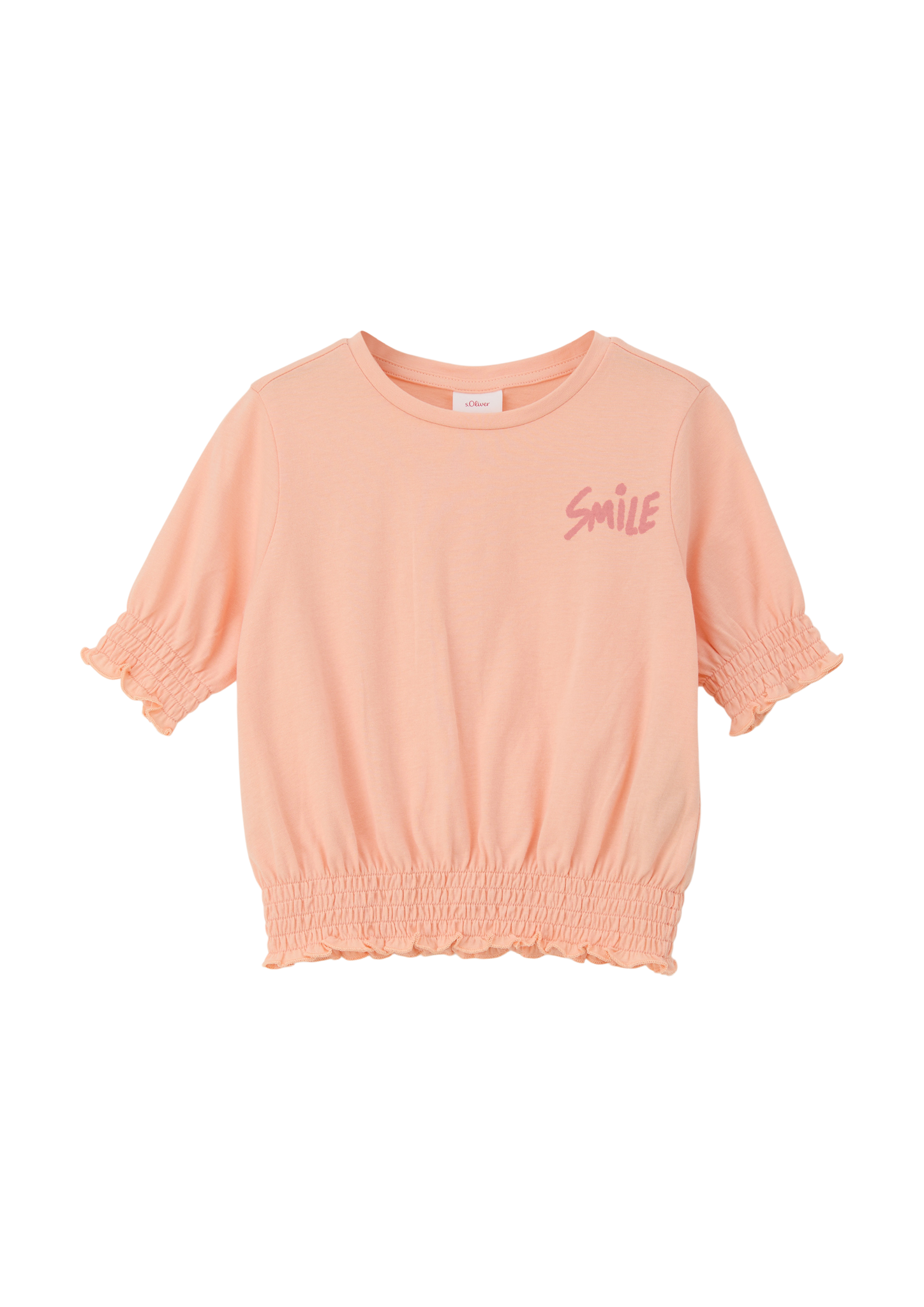 s.Oliver - T-Shirt mit Wellensaum, Kinder, Orange