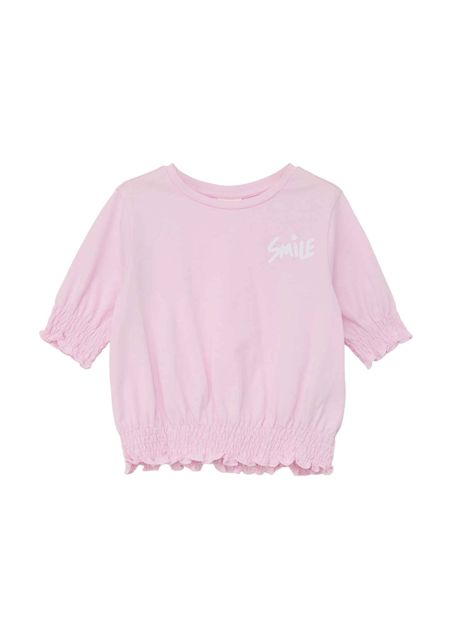 s.Oliver - T-Shirt mit Wellensaum, Kinder, Rosa