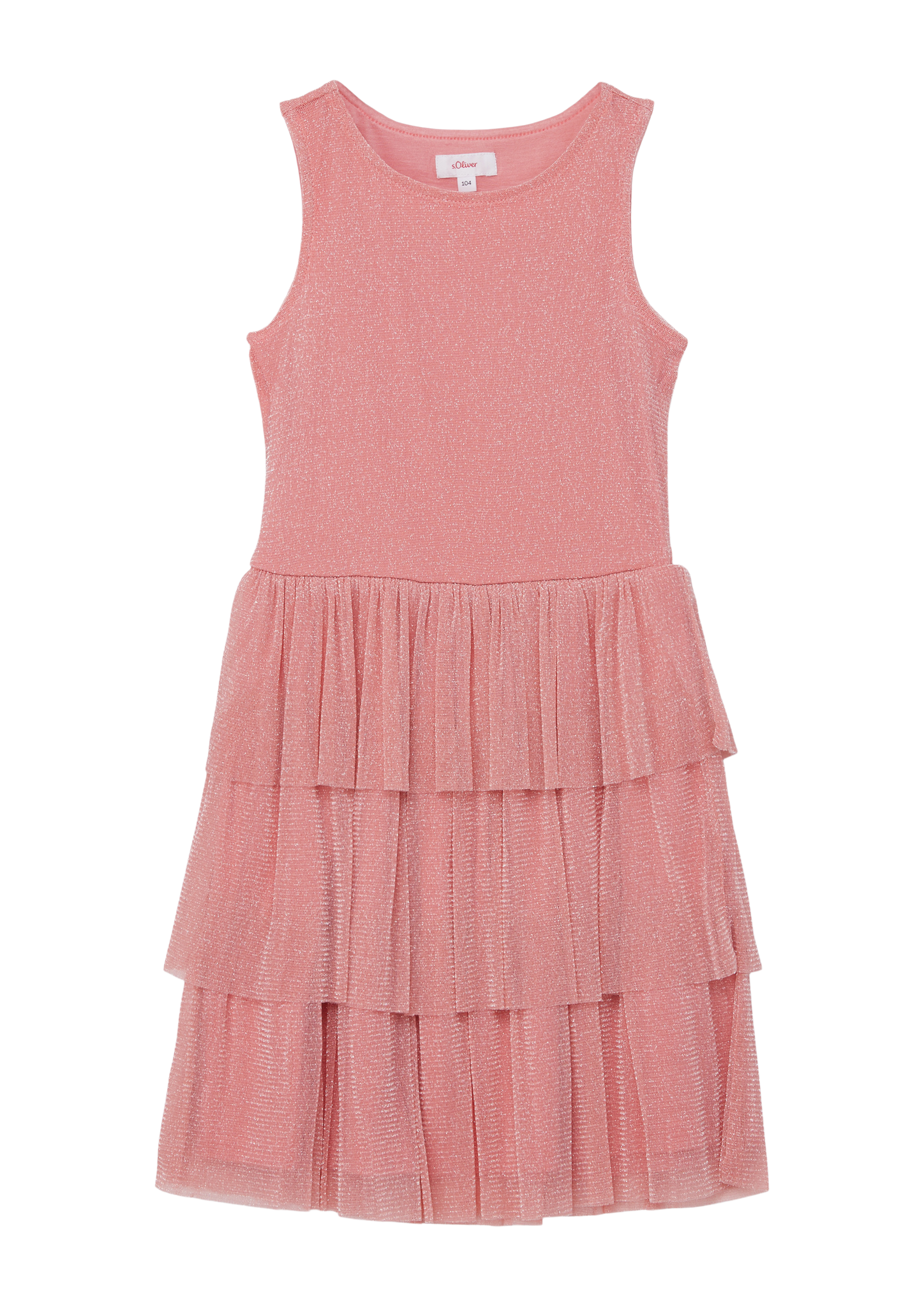 s.Oliver - Mehrlagiges Kleid aus zartem Mesh, Kinder, Orange