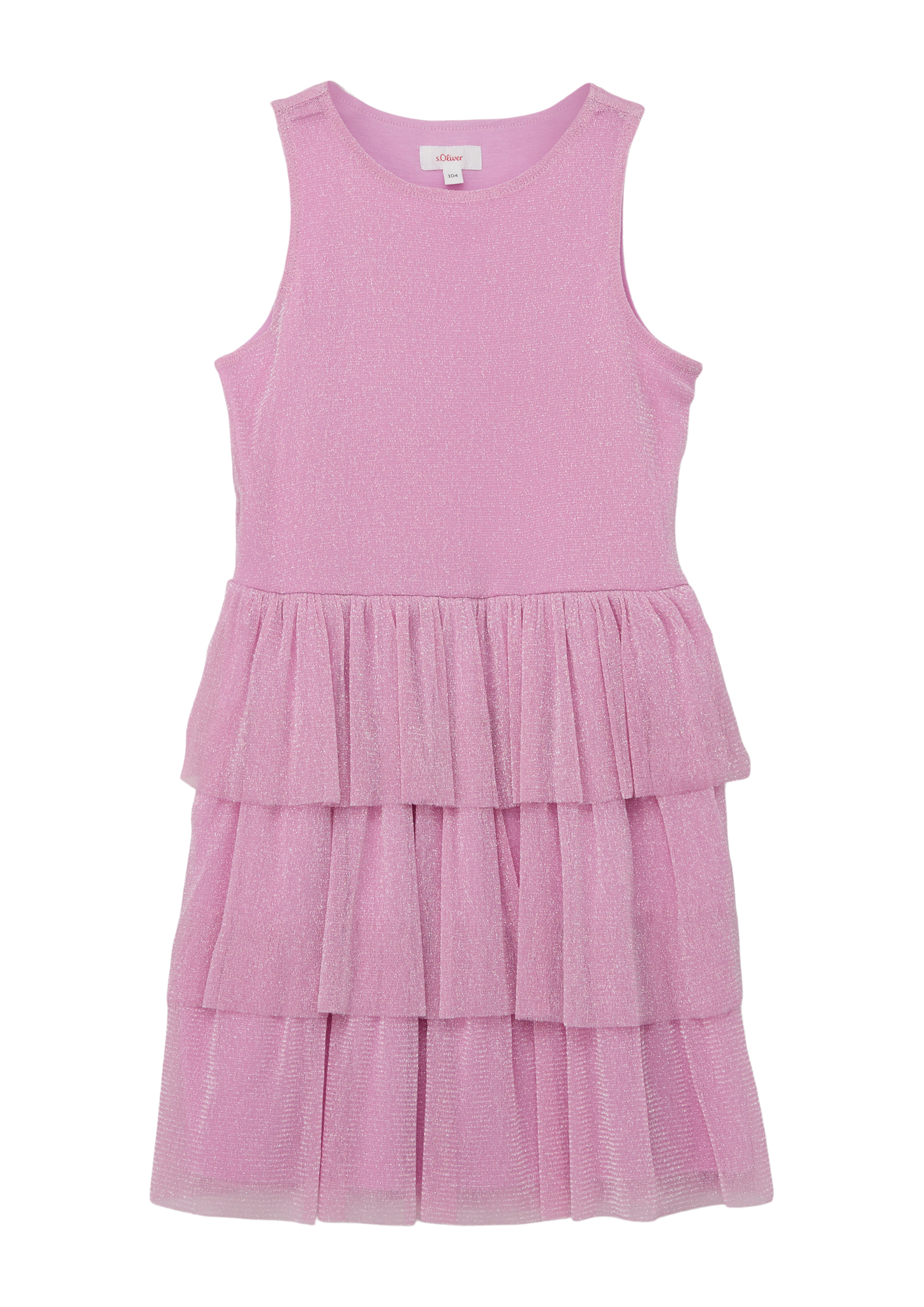 s.Oliver - Mehrlagiges Kleid aus zartem Mesh, Kinder, Rosa