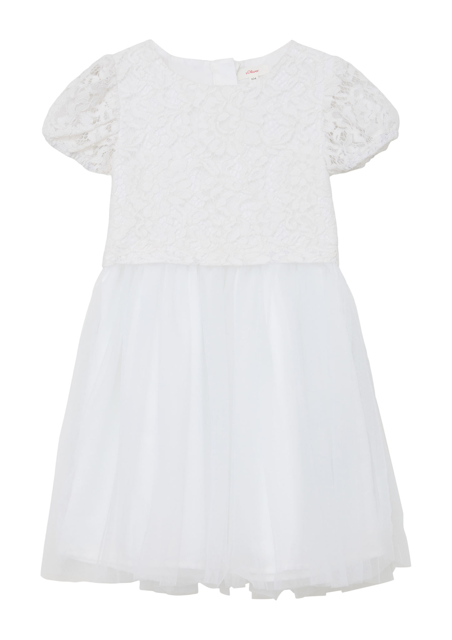 s.Oliver - Festliches Kleid aus Spitze und Tüll, Kinder, weiß