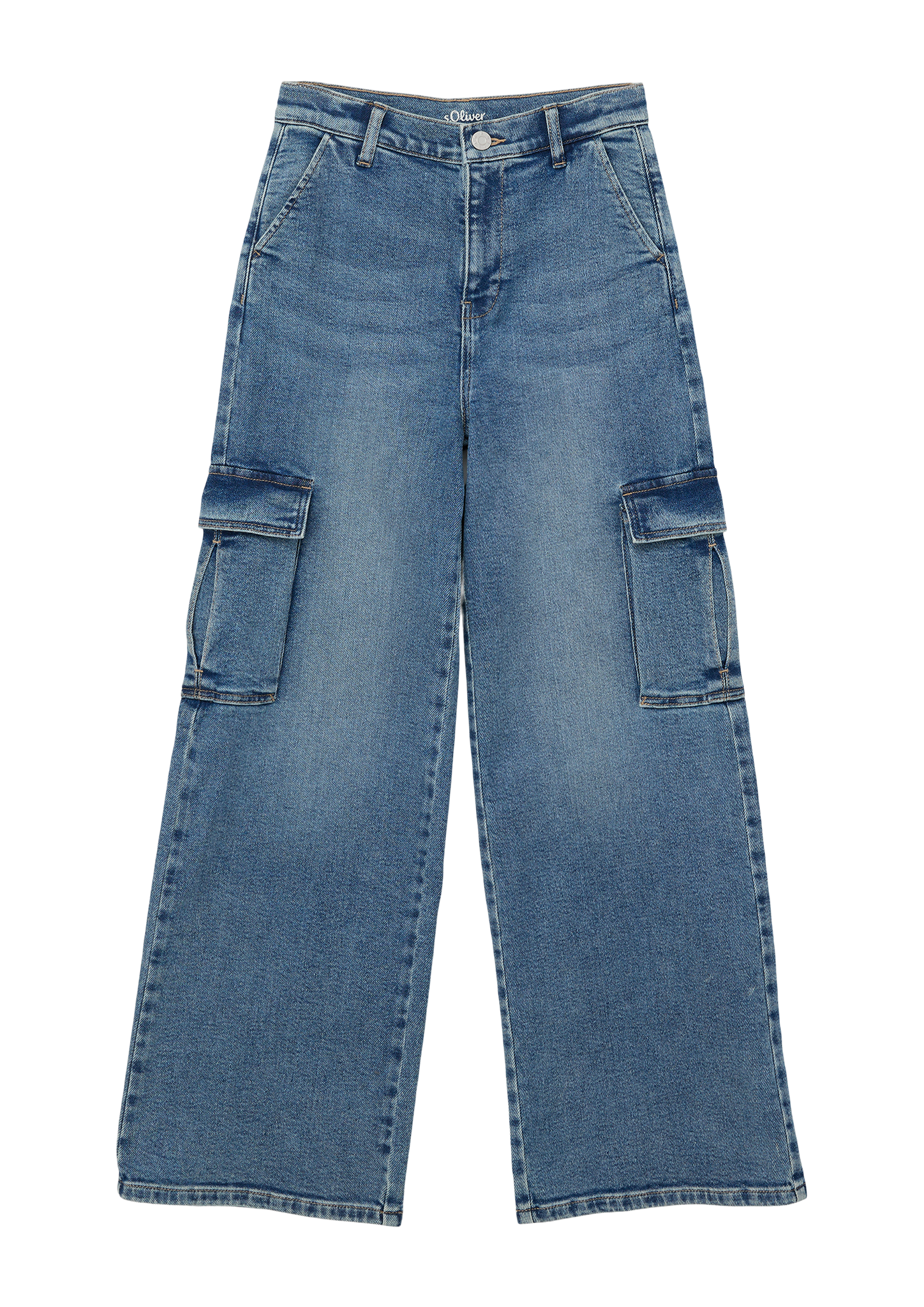 s.Oliver - Jeans / Loose Fit / Super high Rise / Wide Leg, Mädchen, blau