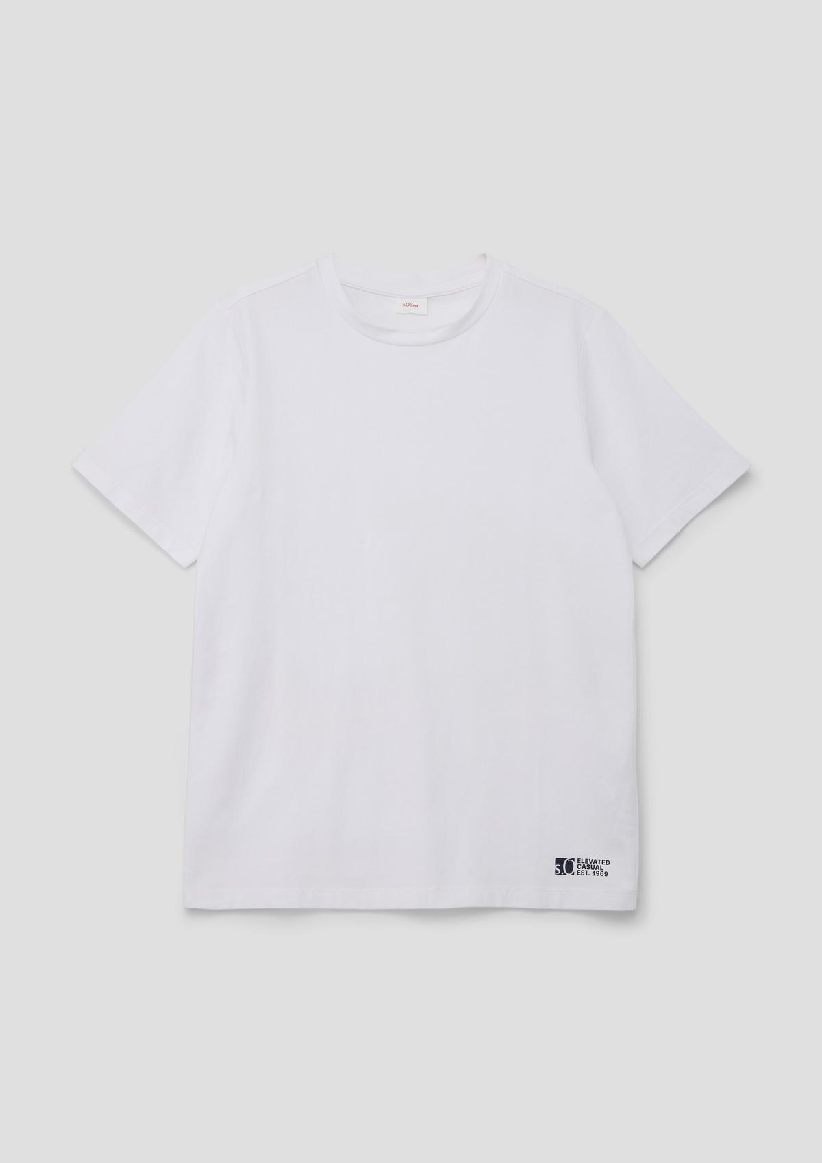 T-Shirt Rundhalsausschnitt mit - weiß