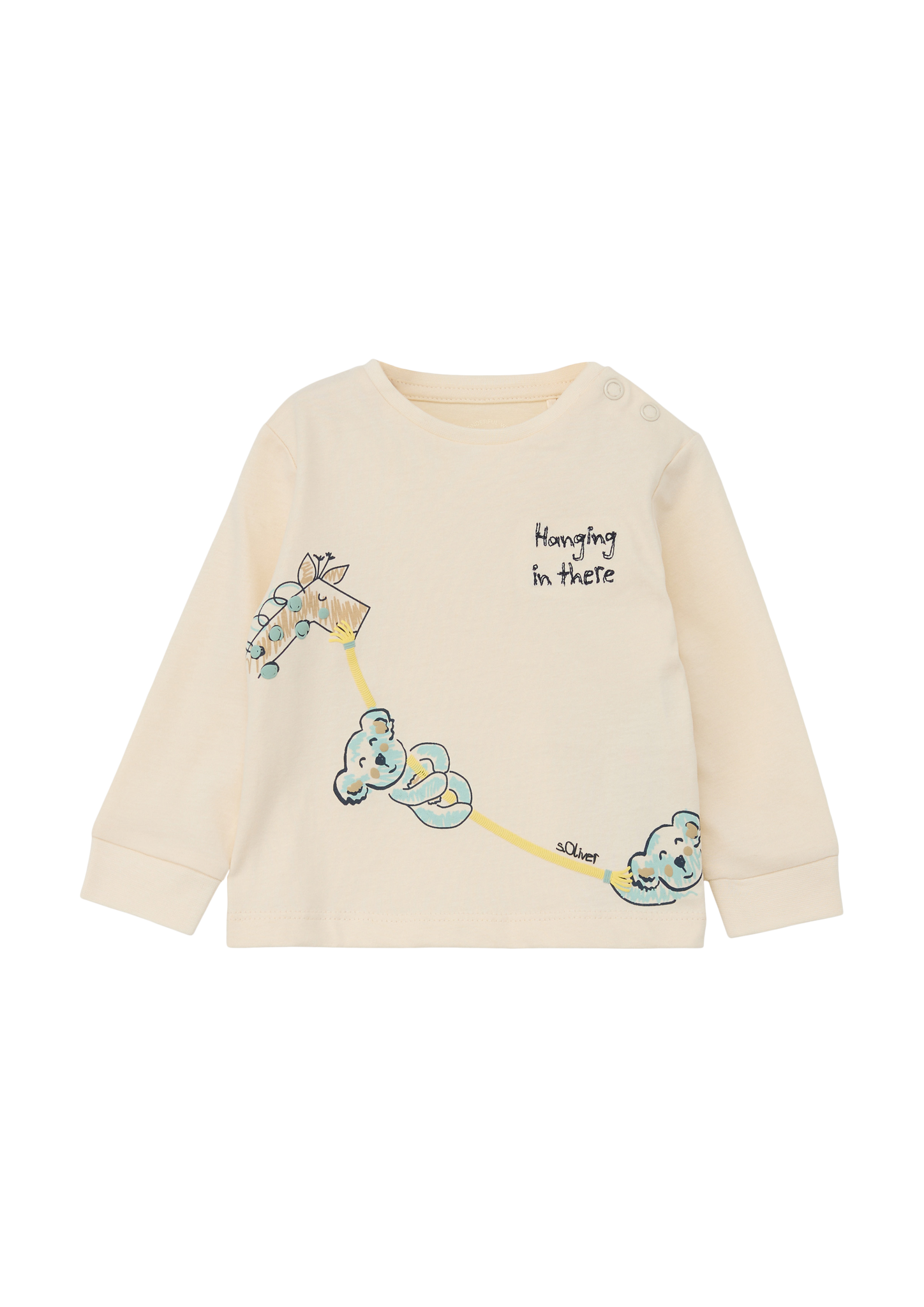 s.Oliver - Longsleeve mit Reliefprint, Babys, Beige