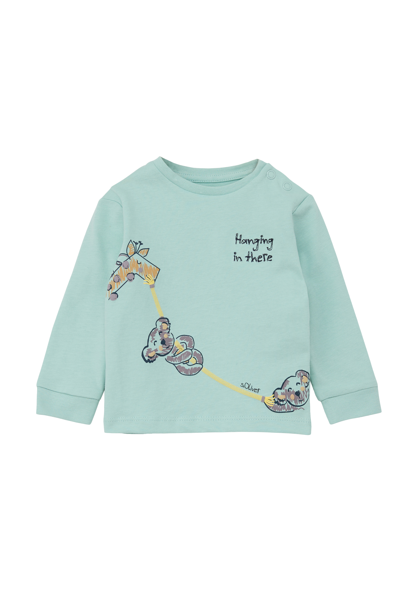 s.Oliver - Longsleeve mit Reliefprint, Babys, türkis