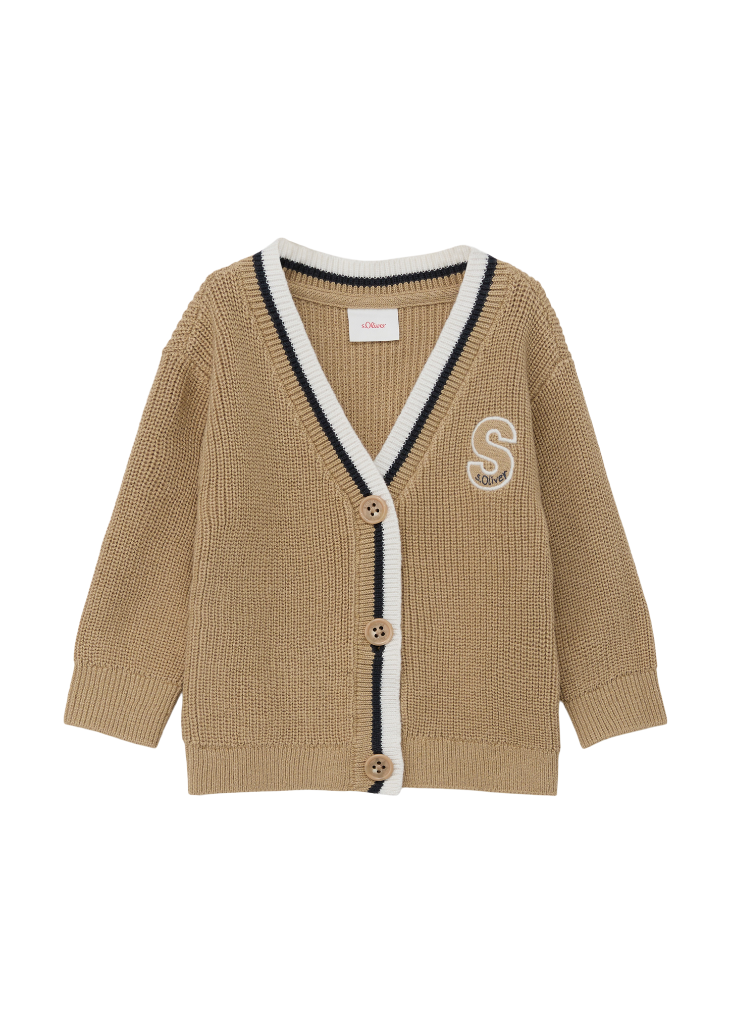 s.Oliver - Strickjacke aus Baumwollmix, Babys, Beige