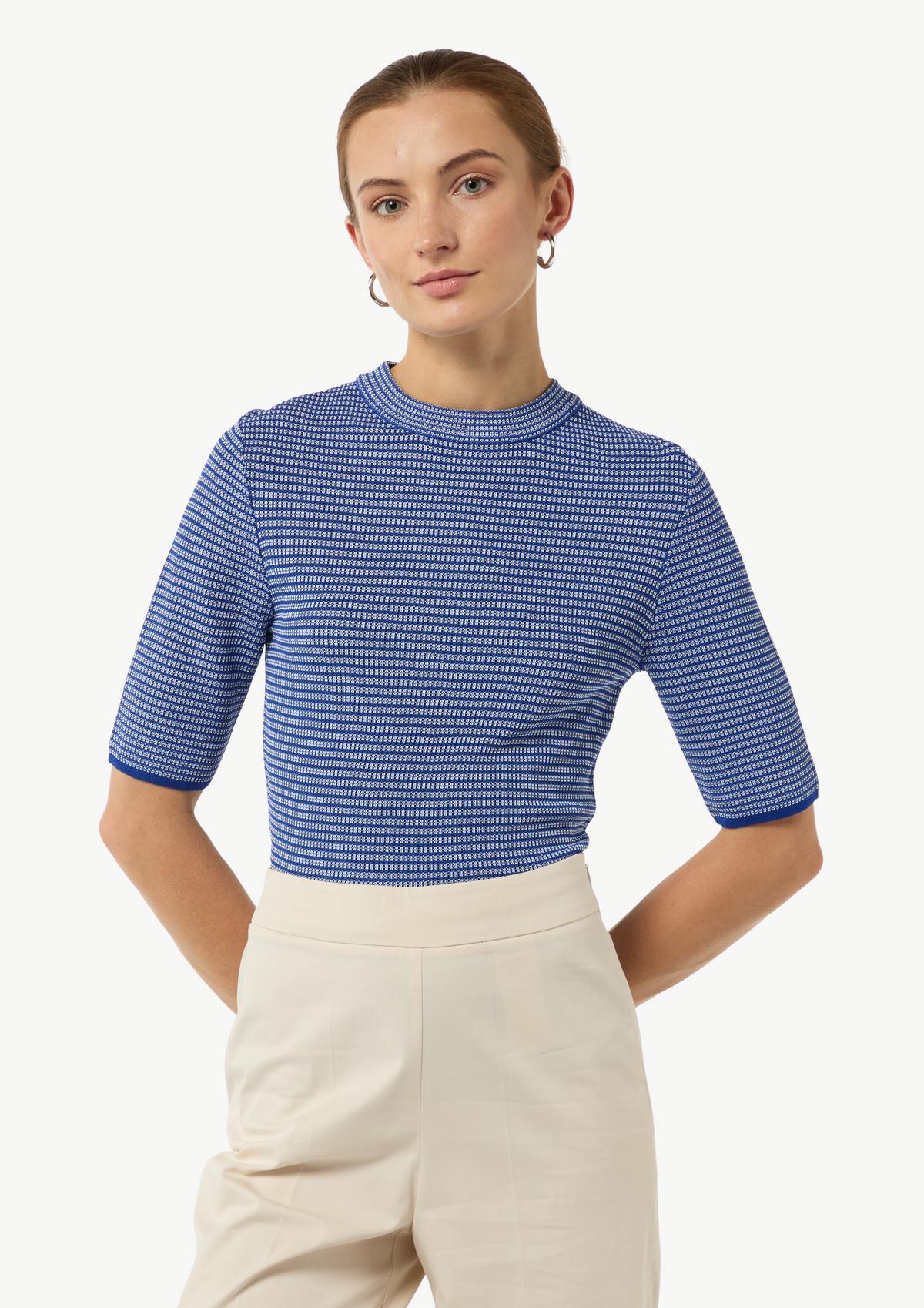 comma Short sleeve fine knit jumper with a patterned texture