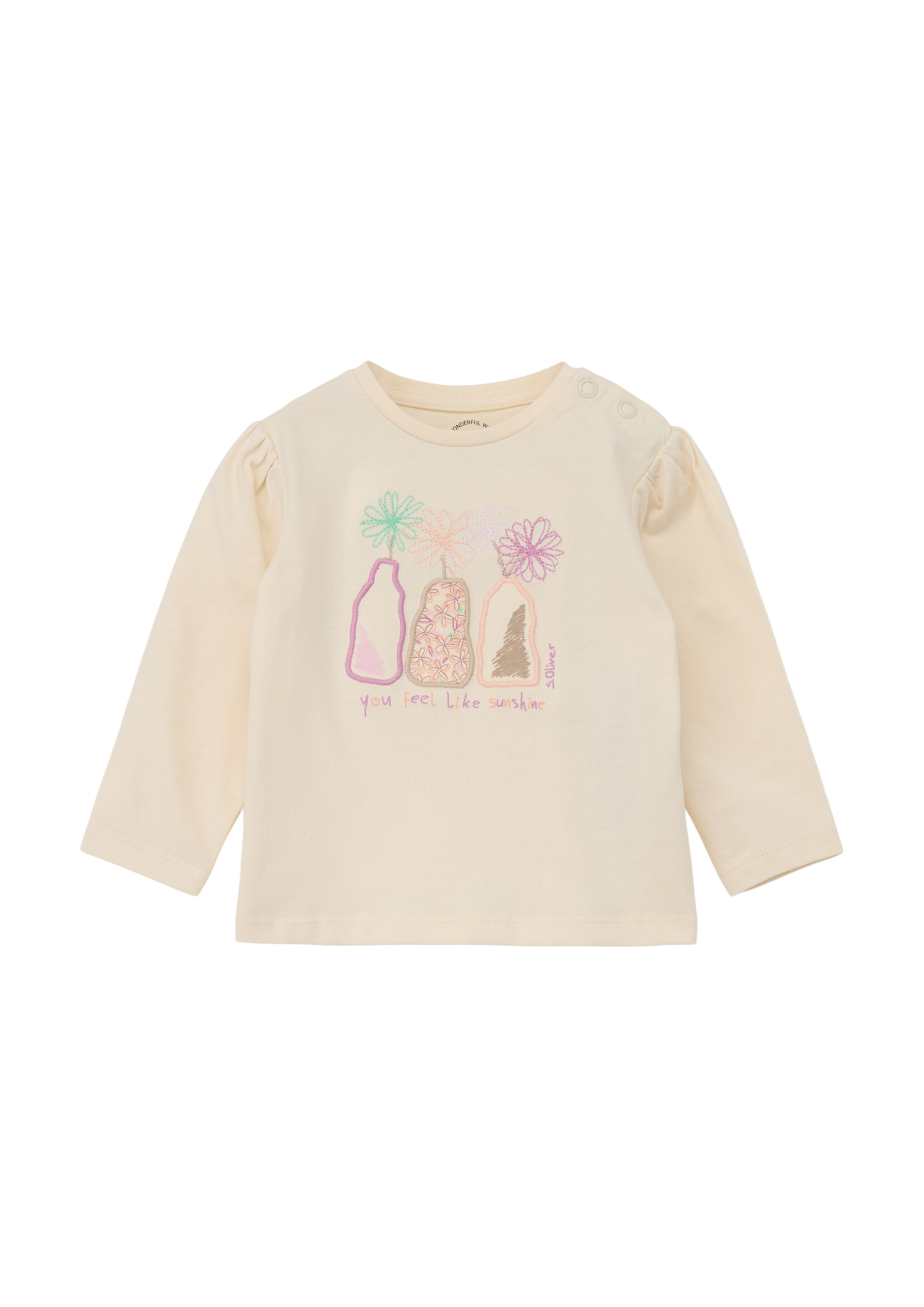 s.Oliver - Longsleeve mit Stickerei, Babys, Beige