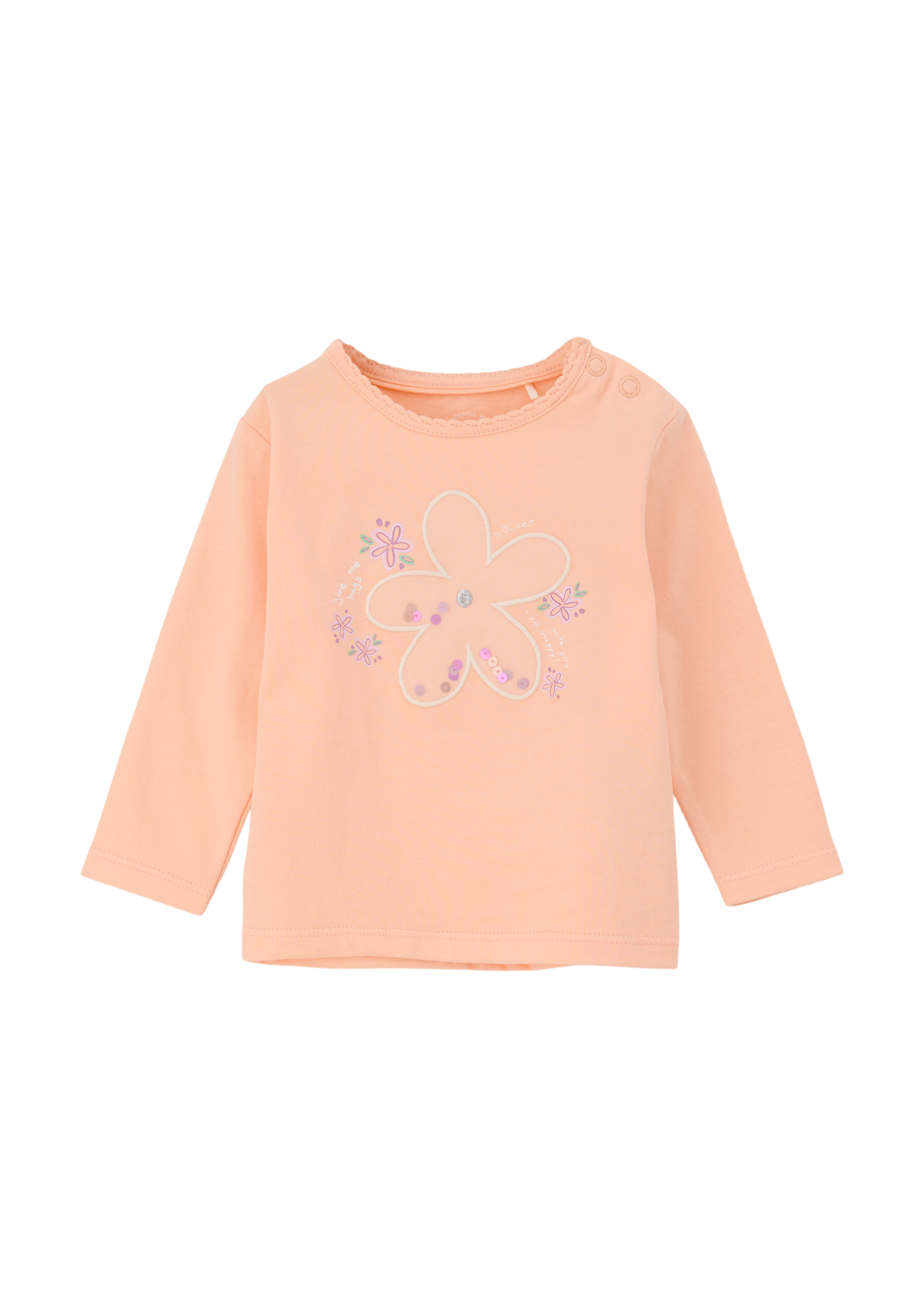s.Oliver - Longsleeve mit Pailletten, Babys, Orange