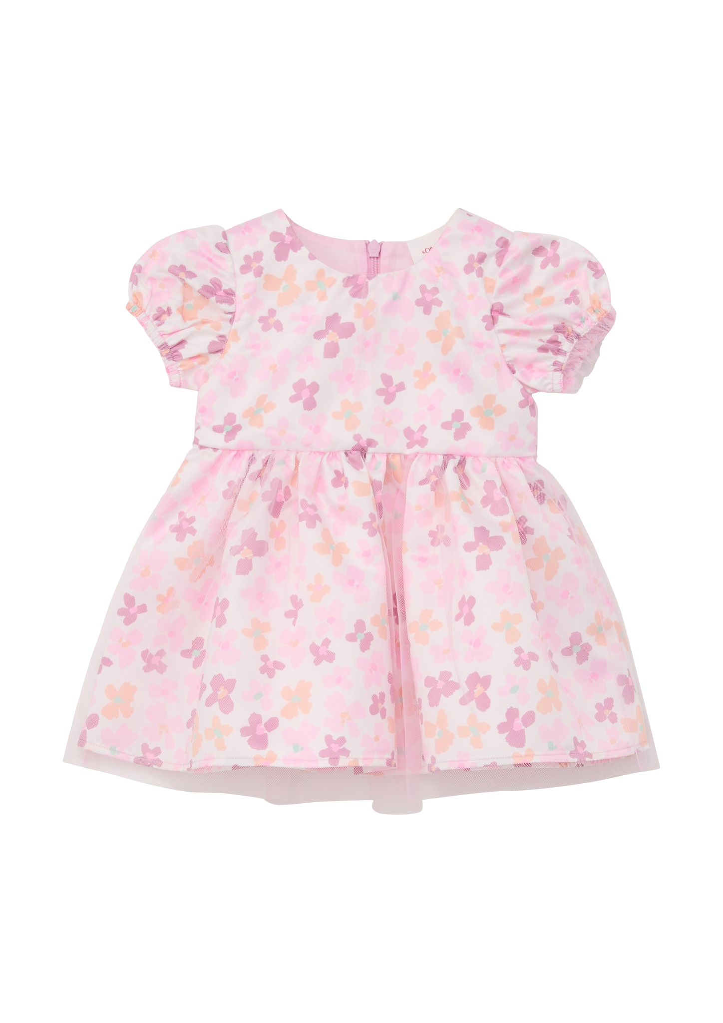 s.Oliver - Rüschenkleid mit All-over-Print, Babys, pink|weiß