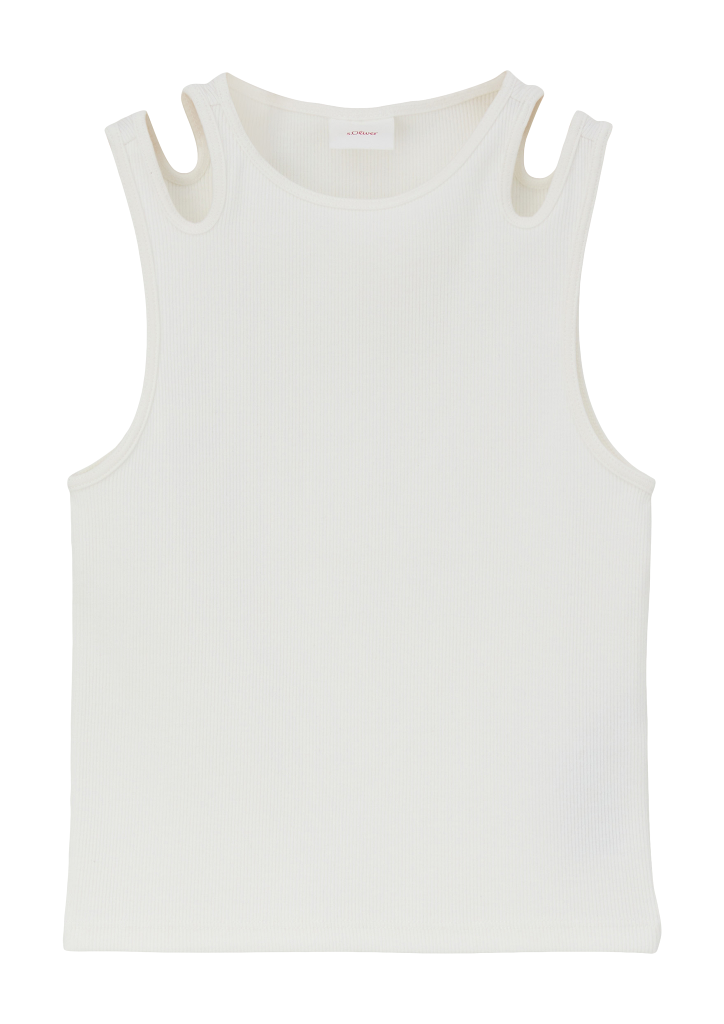 s.Oliver - Tank-Top aus Baumwollstretch, Mädchen, creme|weiß