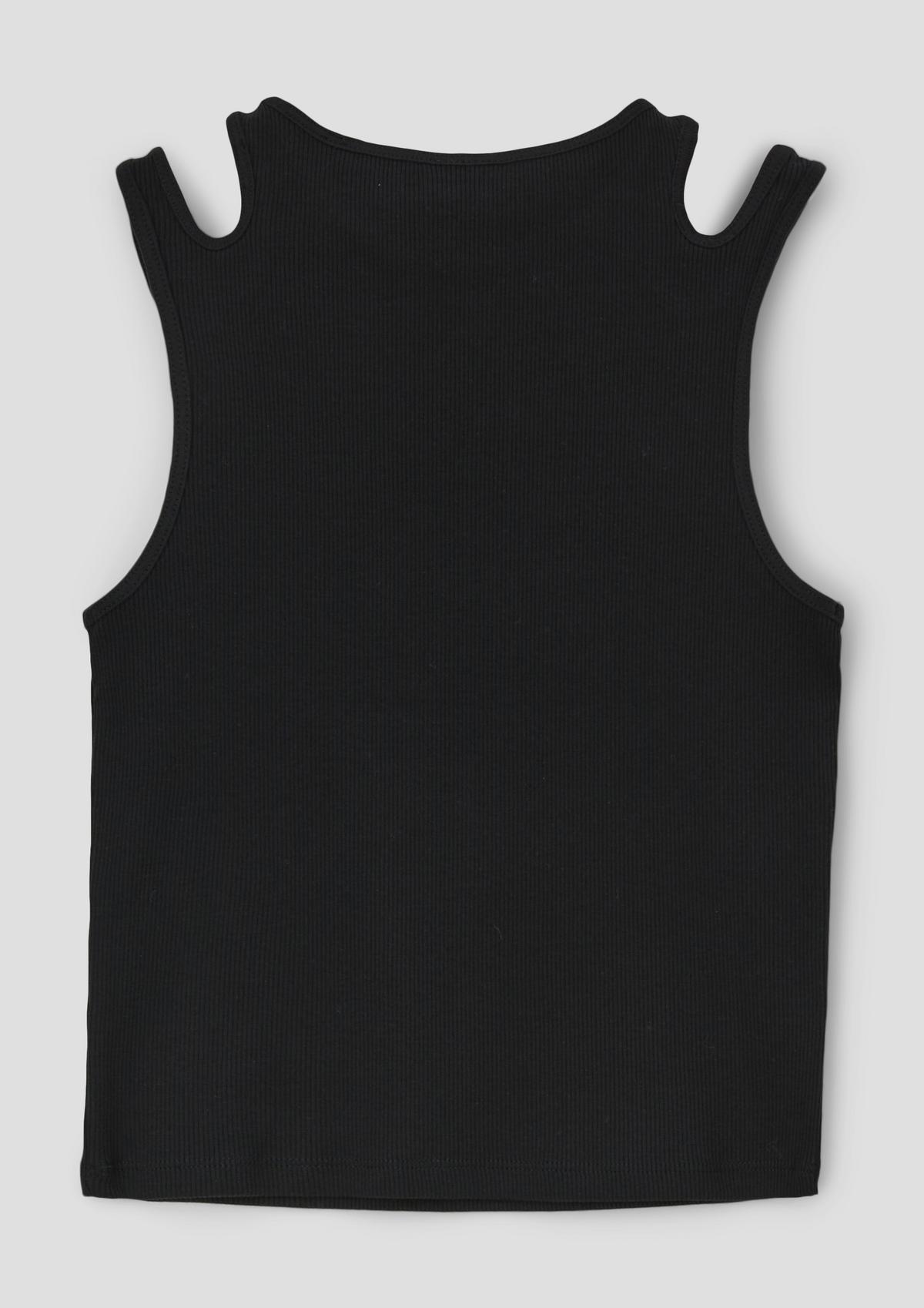 Ribbed stretch-cotton tank top