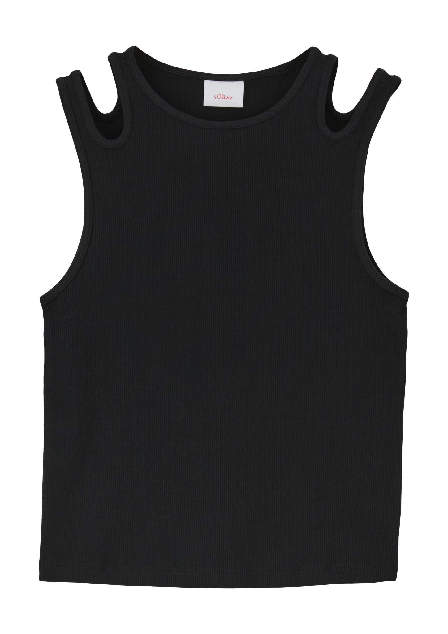 s.Oliver - Tank-Top aus Baumwollstretch, Mädchen, schwarz