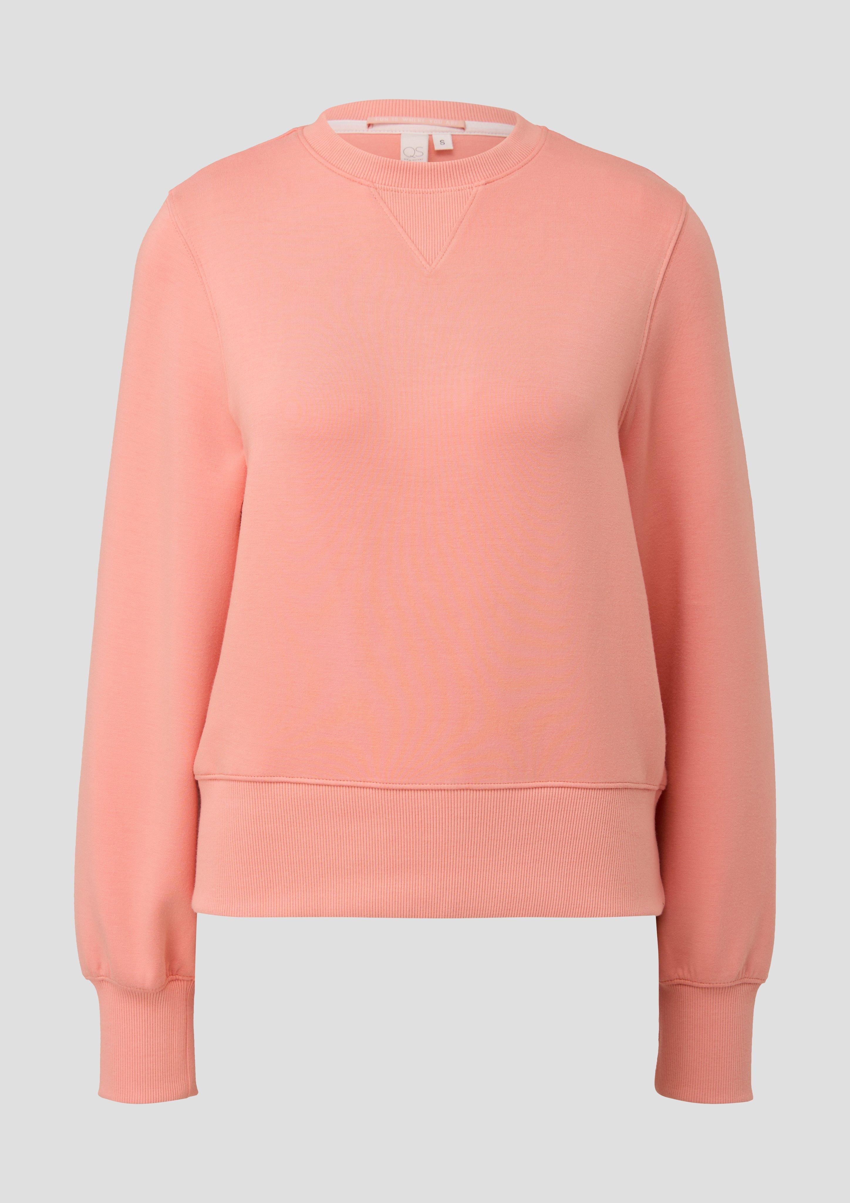 QS - Sweatshirt aus Interlockjersey, Damen, Orange