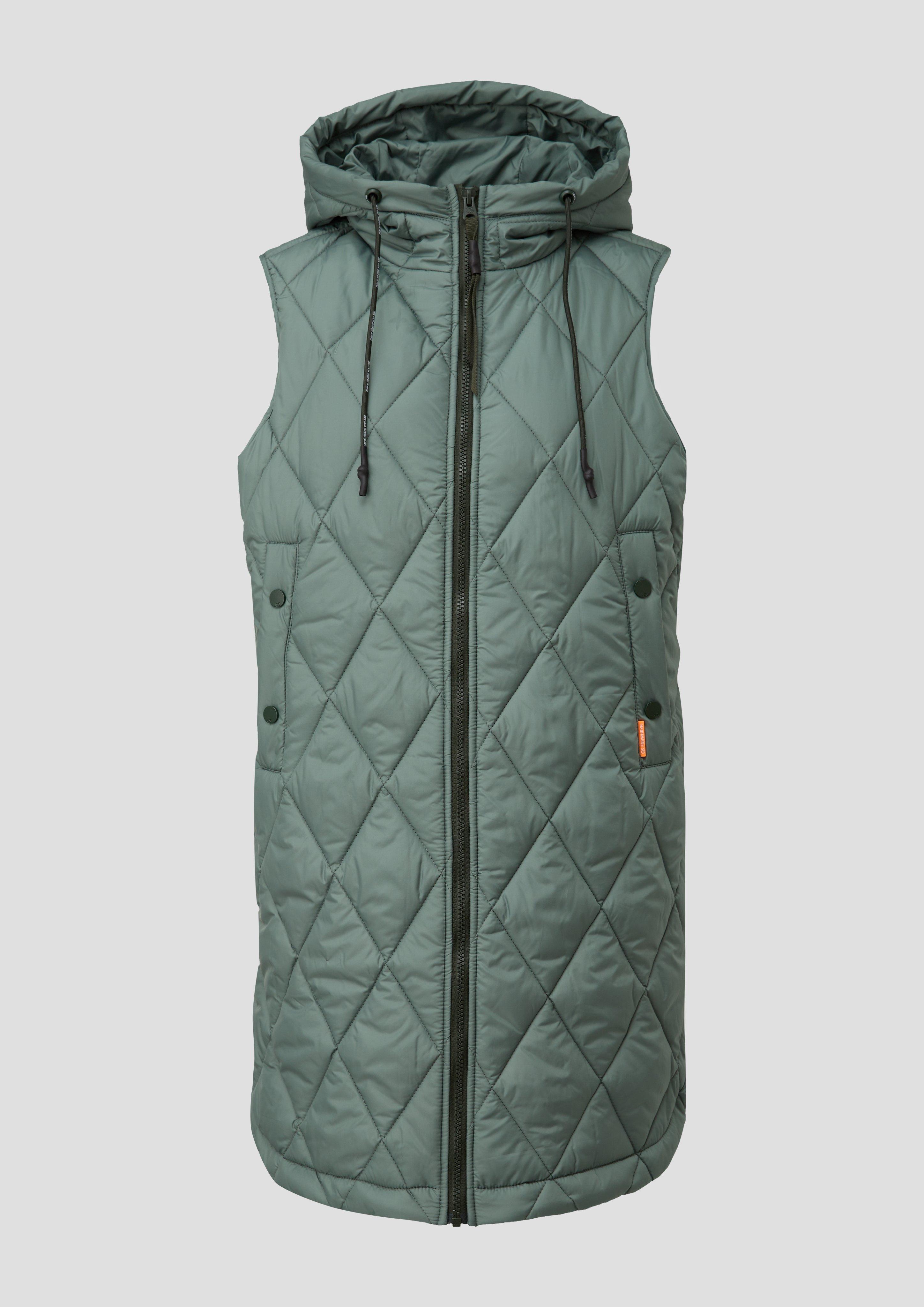 Lightweight quilted jacket with a hood dark sage green s.Oliver