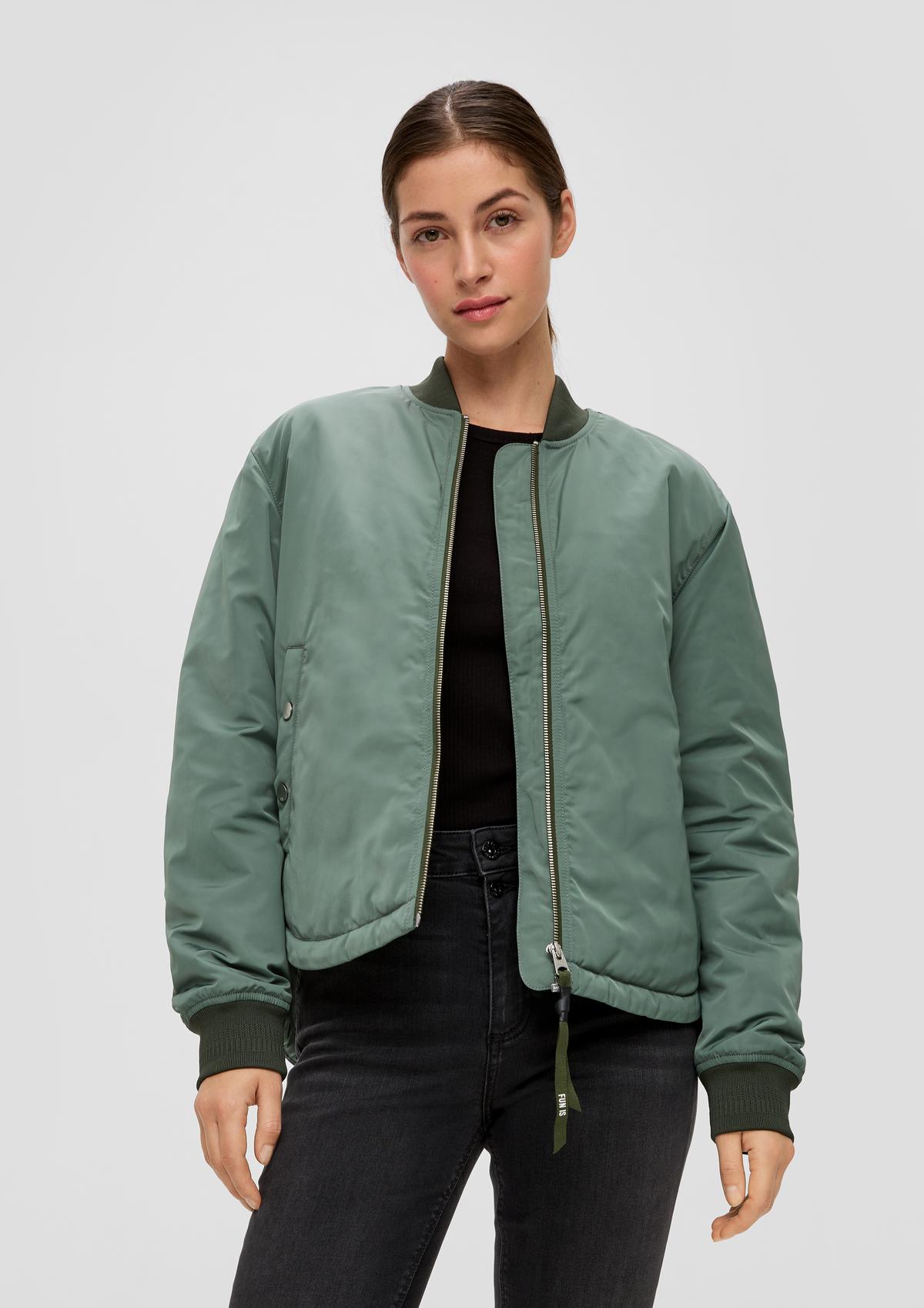 Bomber jacket with a stand-up collar