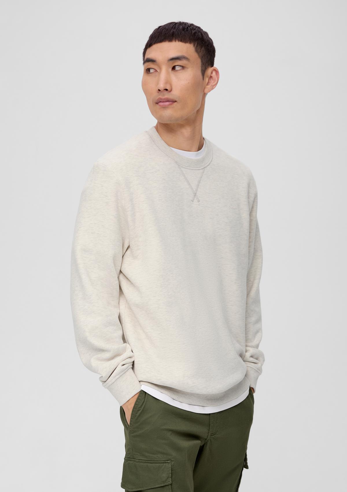 Sweatshirt with a logo detail - cream