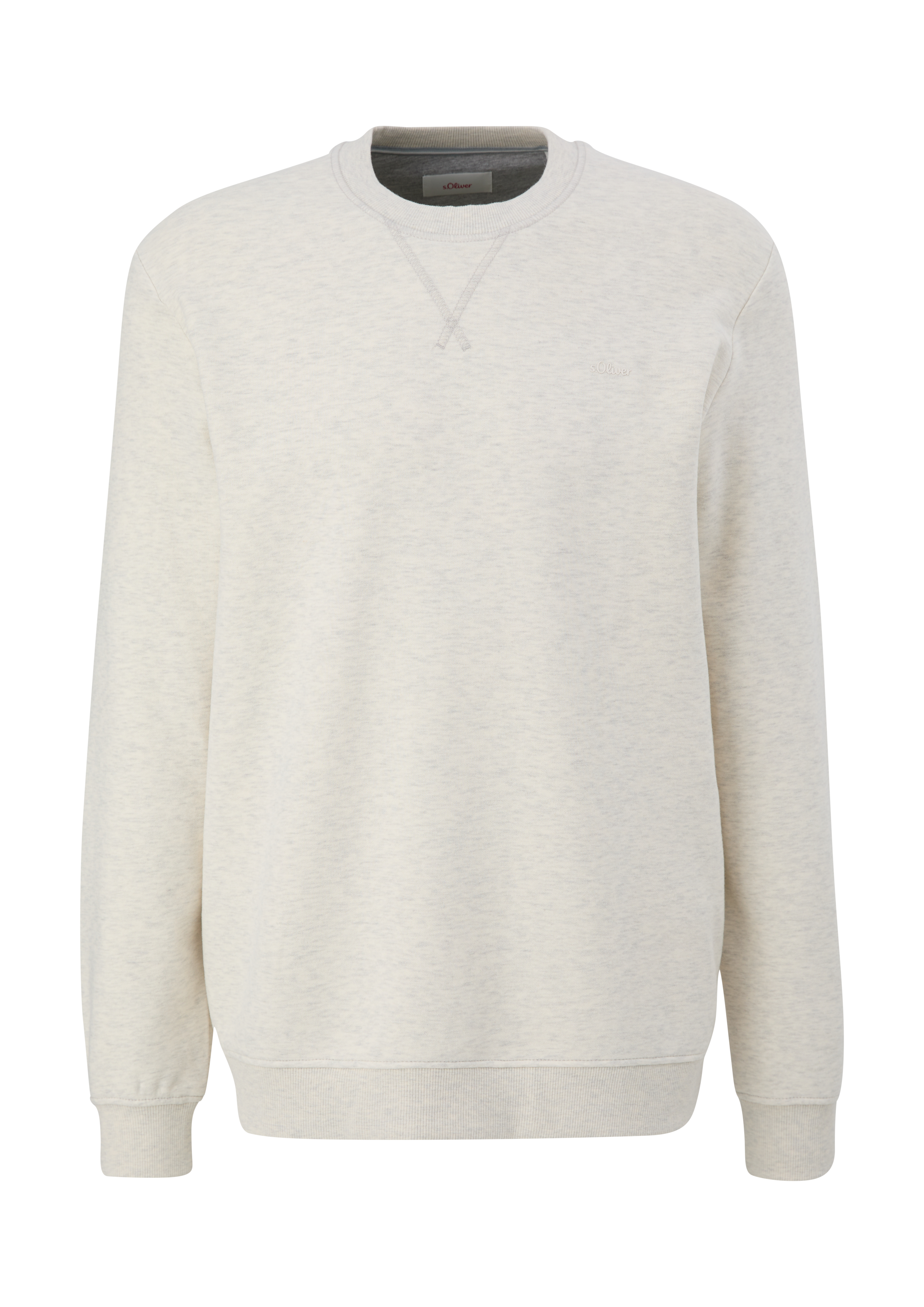 s.Oliver - Sweatshirt mit Logo-Detail, Herren, creme