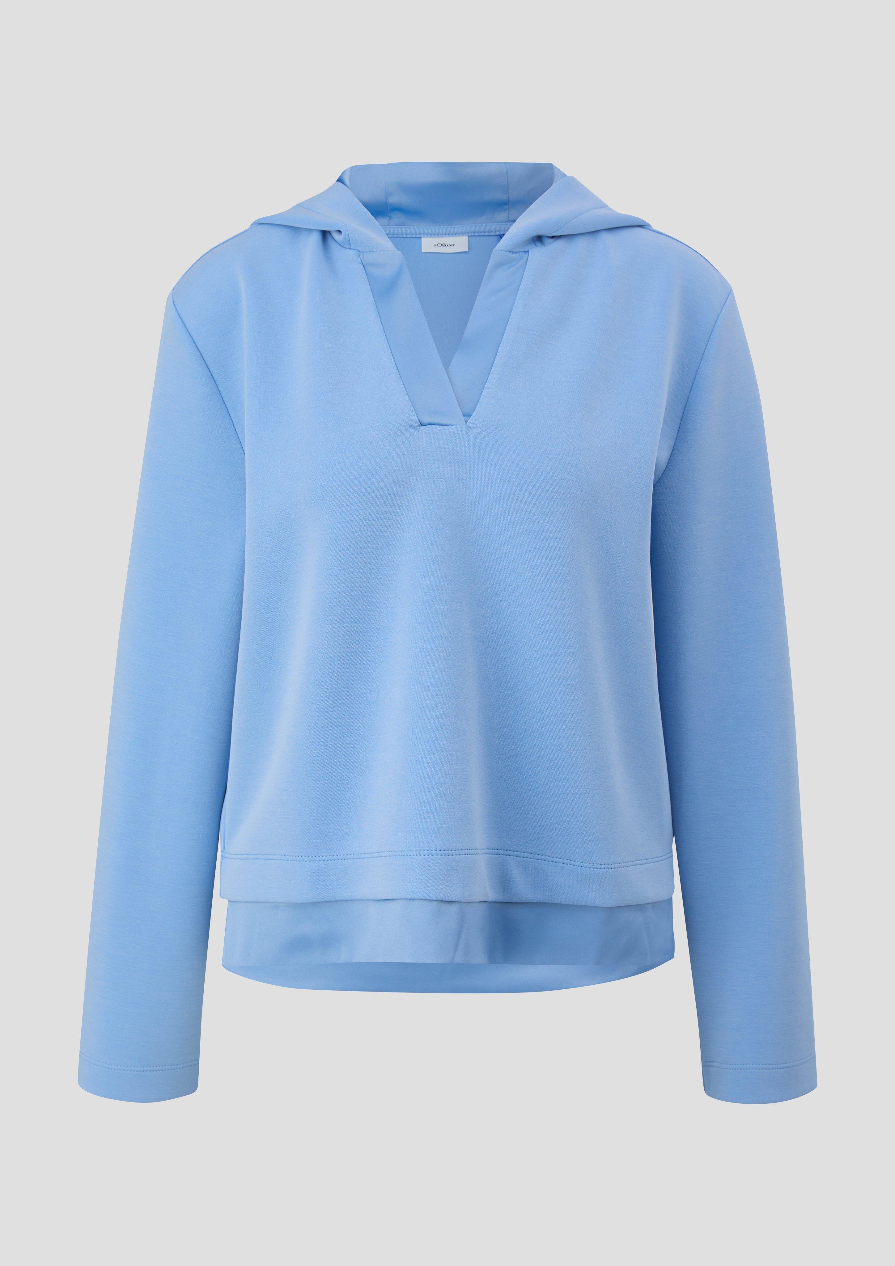 s.Oliver - Scuba-Sweatshirt mit Kapuze, Damen, blau