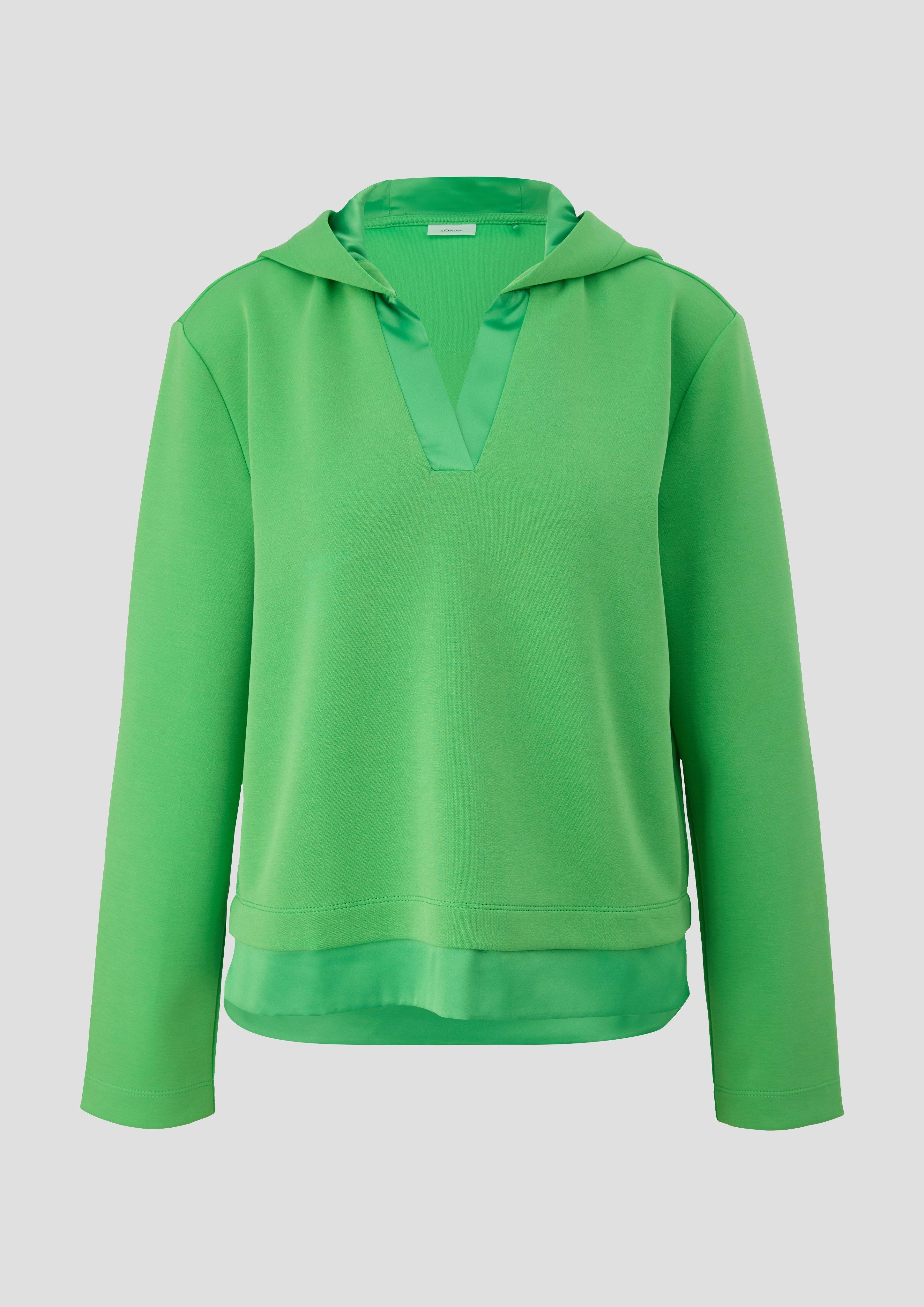 s.Oliver - Scuba-Sweatshirt mit Kapuze, Damen, grün