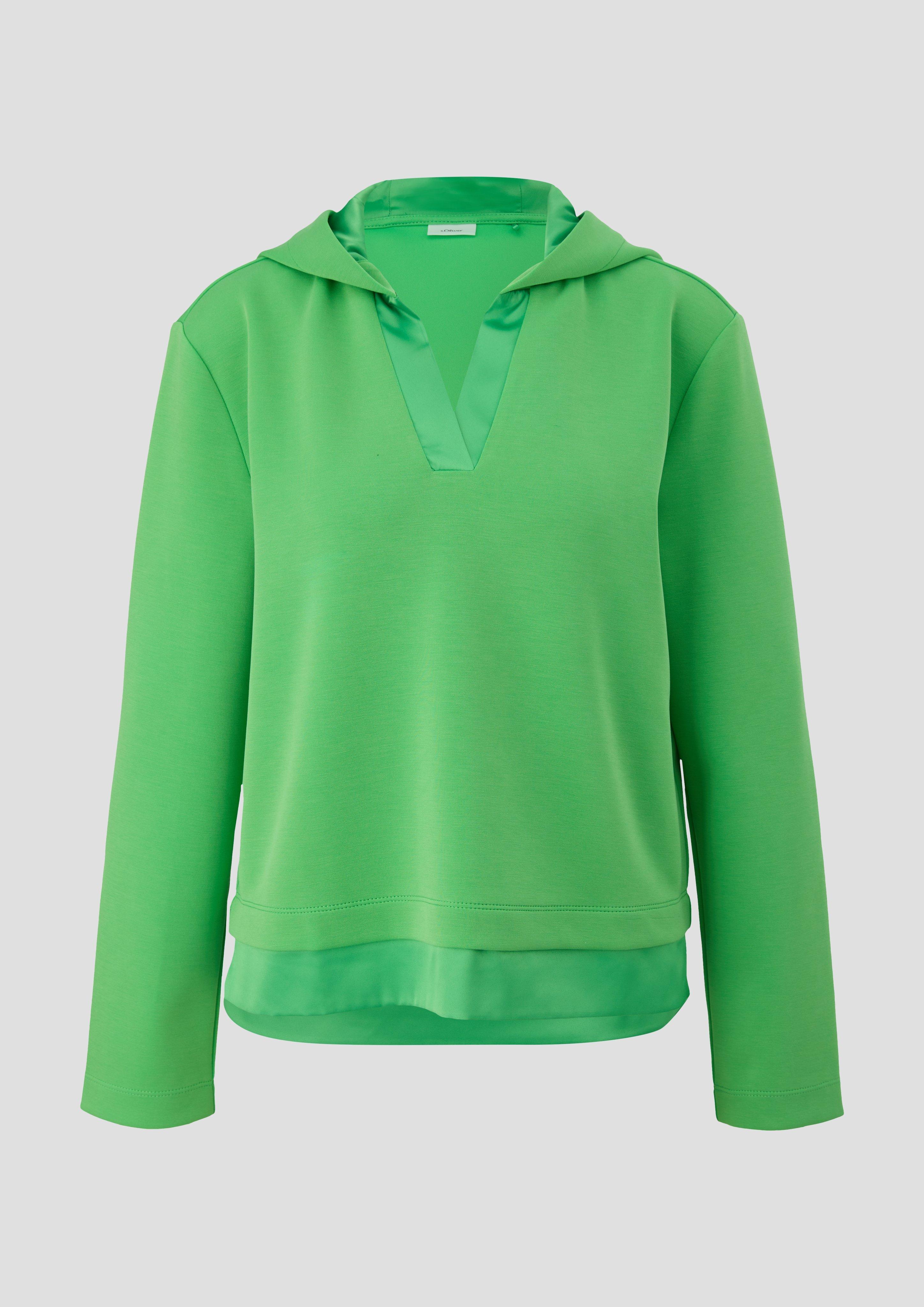 s.Oliver - Scuba-Sweatshirt mit Kapuze, Damen, grün