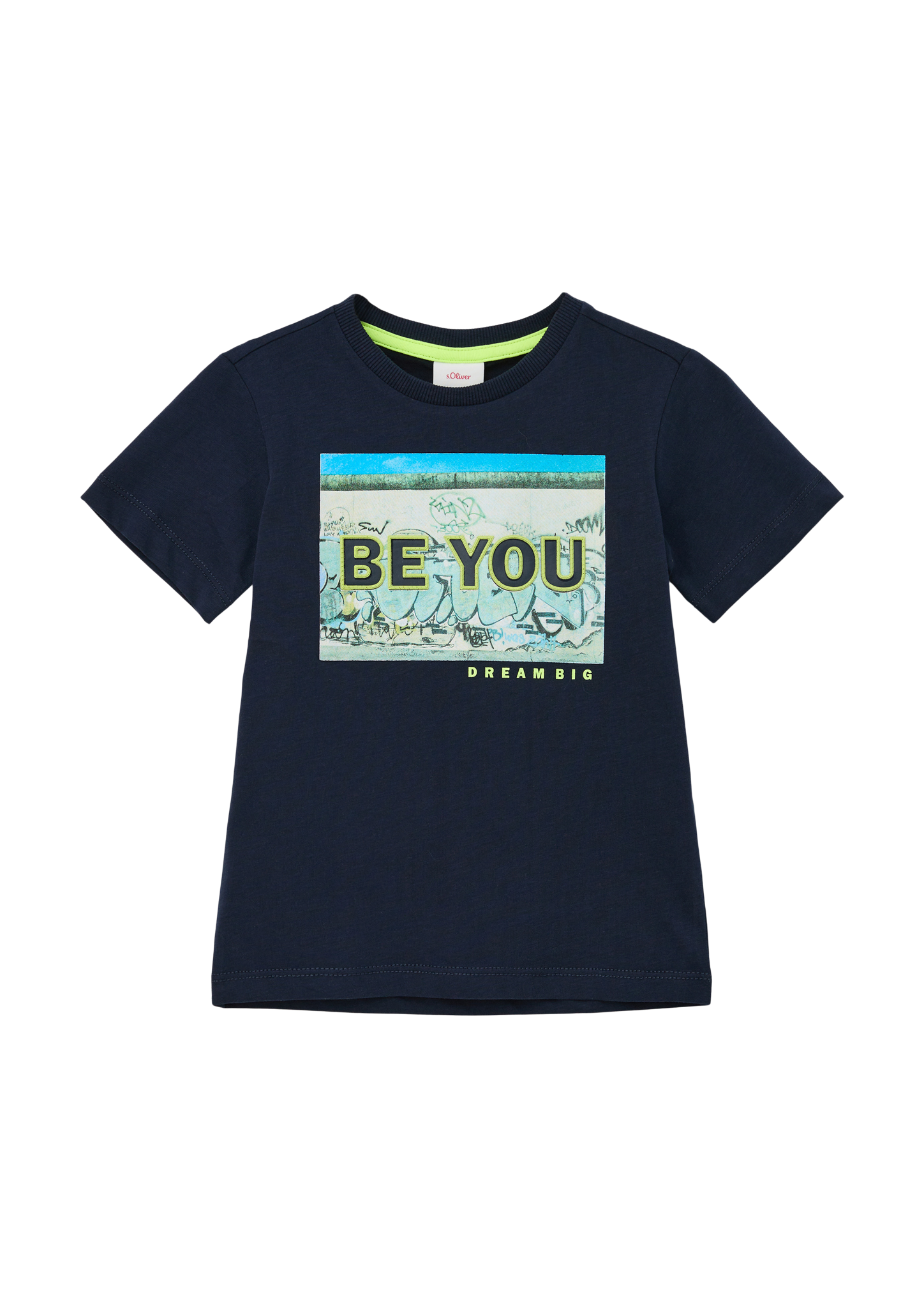 Thumbnail - s.Oliver - T-Shirt mit gummiertem Print, Kinder, blau