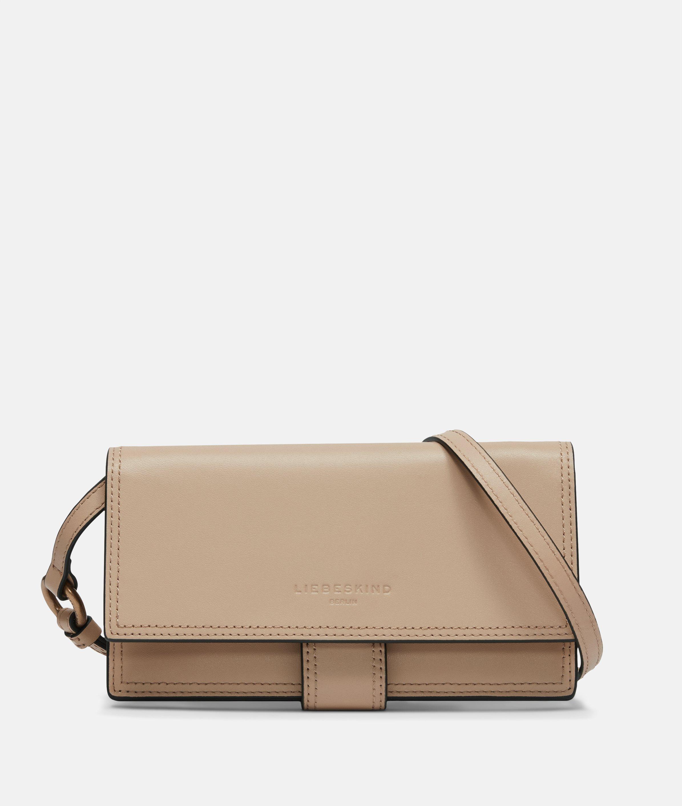 Liebeskind Berlin - Ledergeldbörse mit Crossbody-Gurt -  Beige