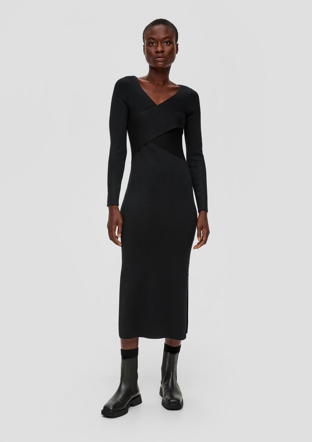 s.Oliver Knitted dress with a wrap-over effect