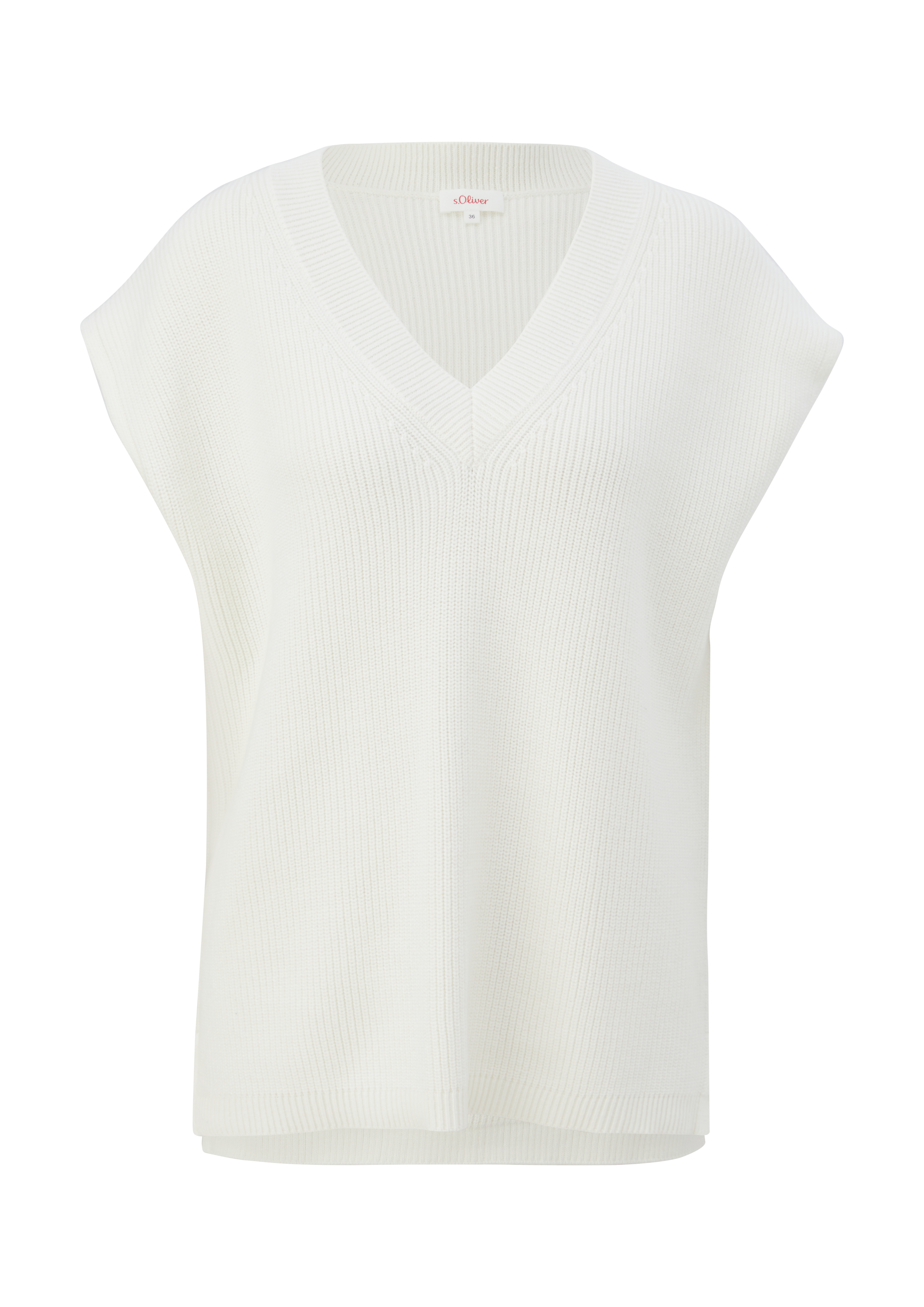 s.Oliver - Pullunder aus Baumwollmix, Damen, creme