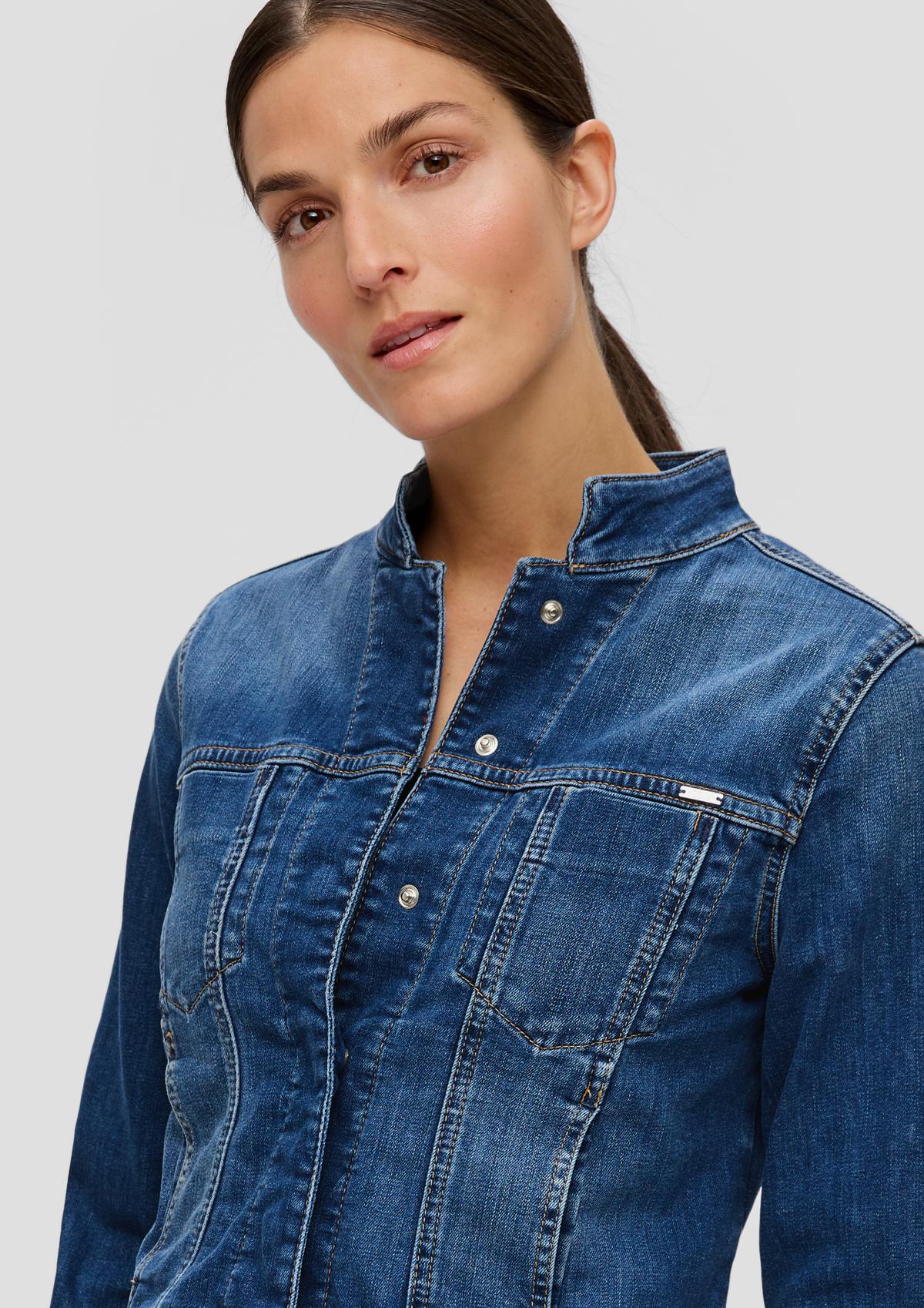 s.Oliver Denim jacket with band collar