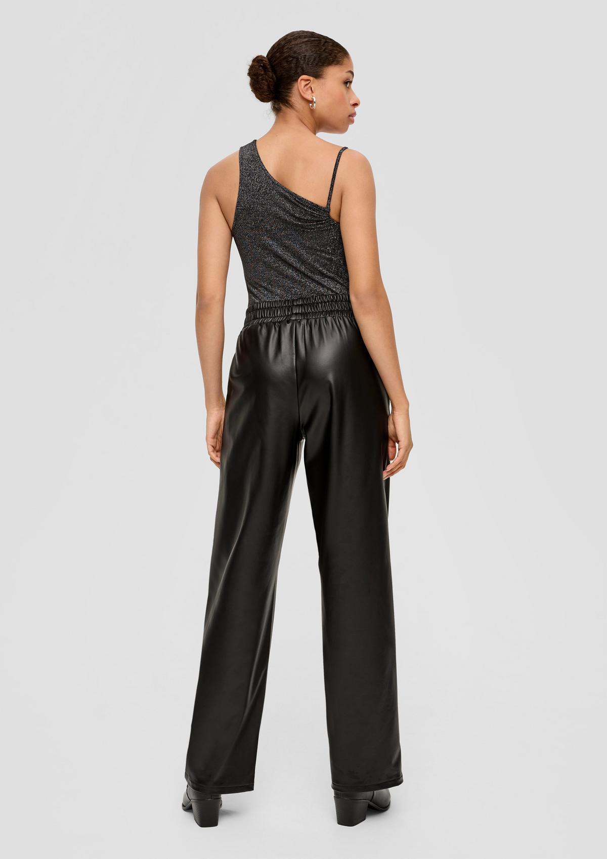 s.Oliver Leather trousers with a straight leg